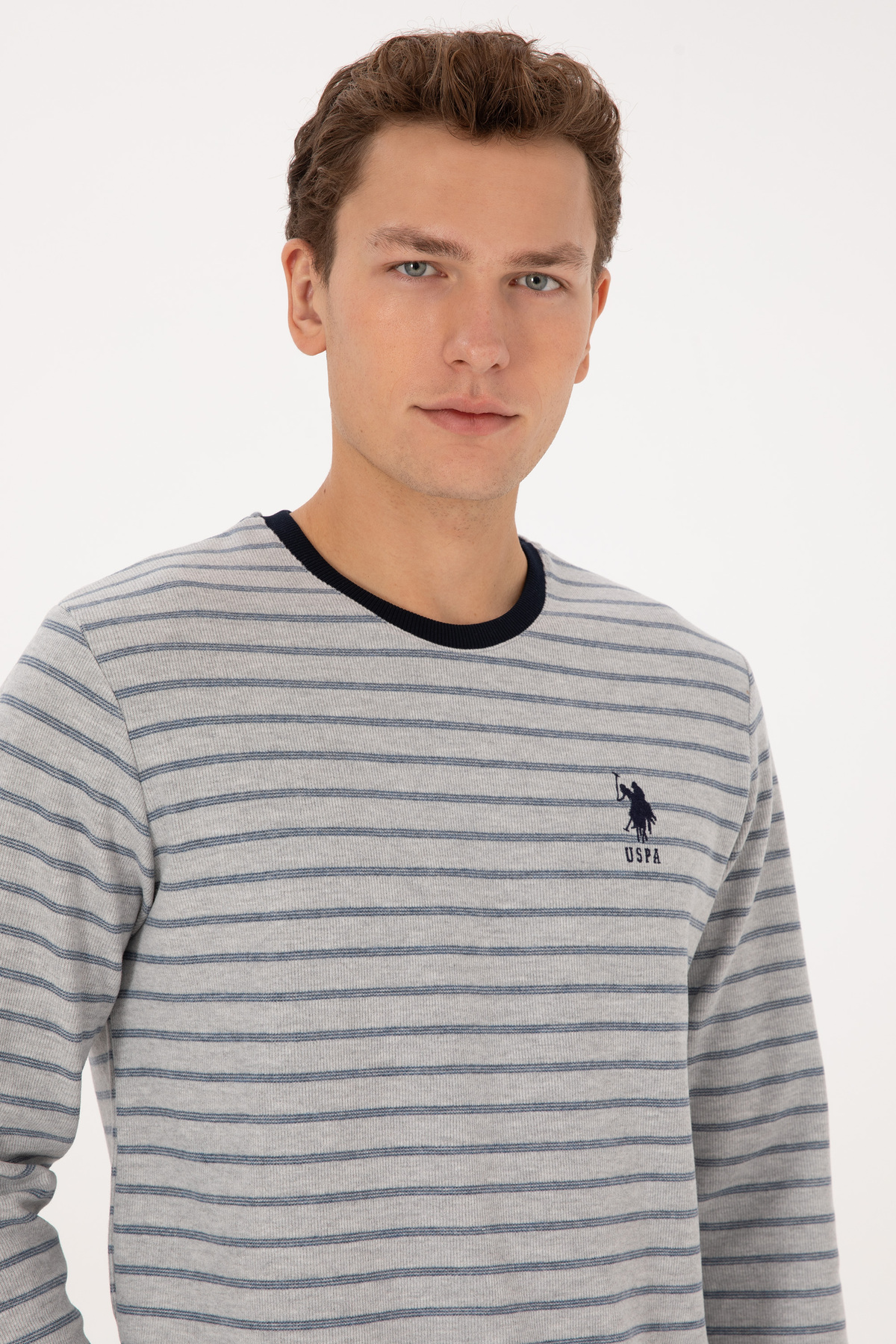 ست پیژامه و لباس خواب مردانه یقه گرد | یو اس پولو U.S. Polo Assn. 1209358 TR - تصویر 2