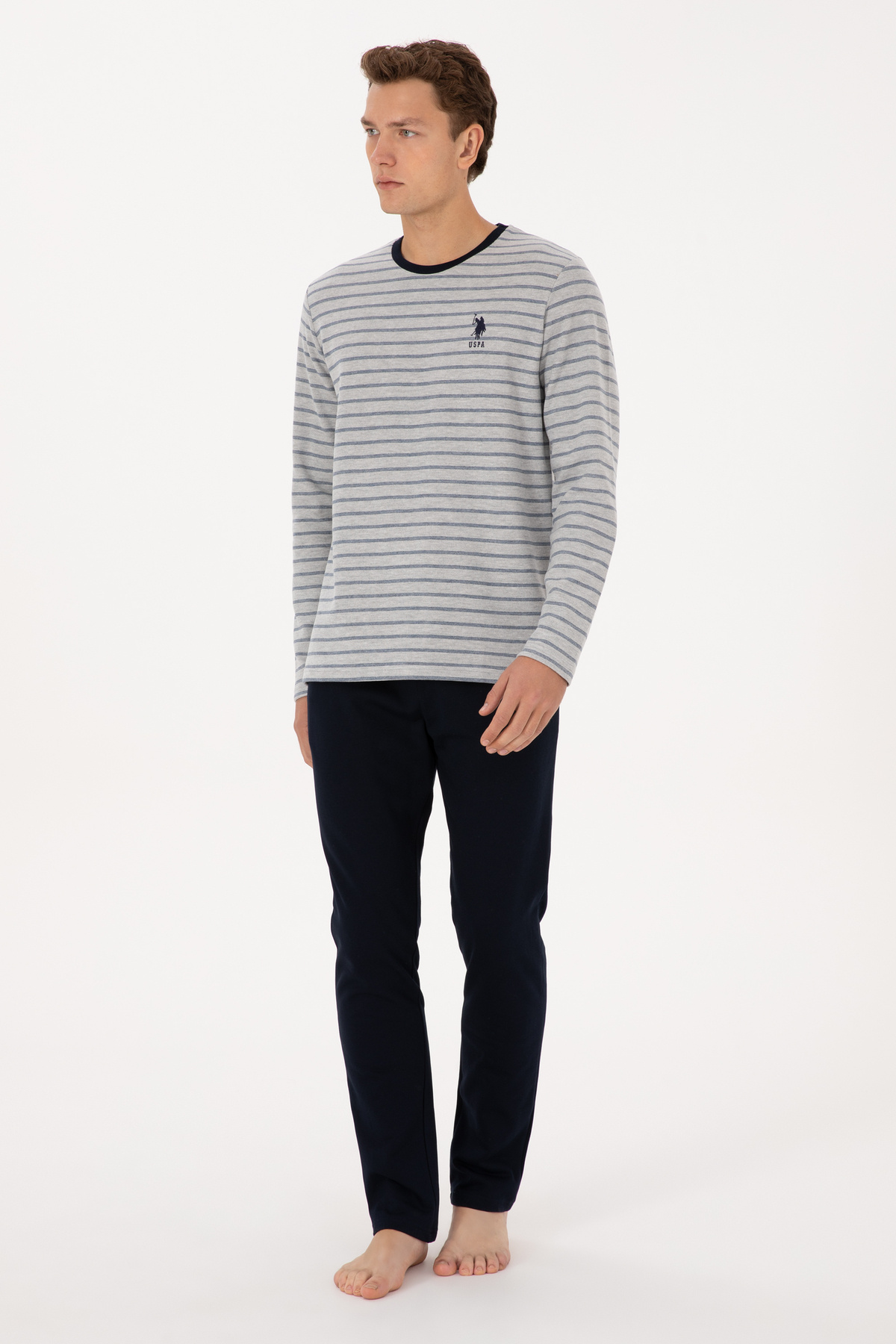 ست پیژامه و لباس خواب مردانه یقه گرد | یو اس پولو U.S. Polo Assn. 1209358 TR - تصویر 4