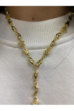 Şüşü Accessory GOLD YILDIZ AY DETAYLI MANİFEST Y KOLYE