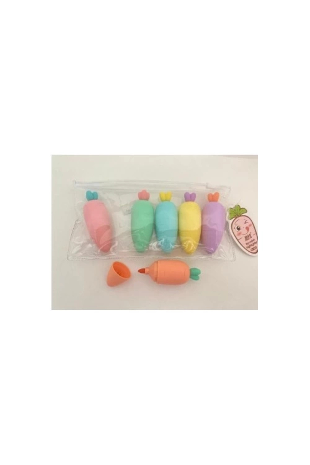 BYDNZ SHOP Havuç Tasarımlı Fosforlu Kalem Seti