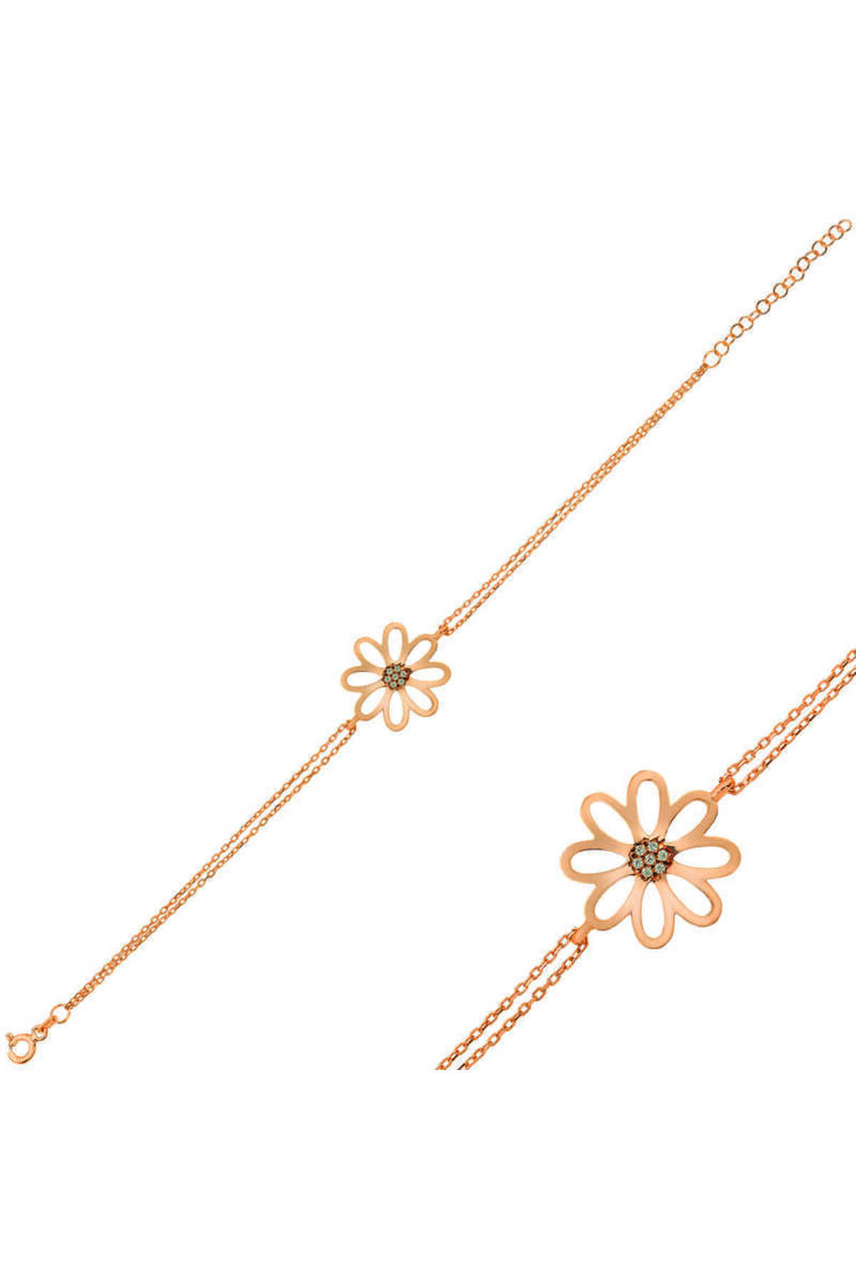 DENİSAM Gümüş Rose Çiçek Bileklik