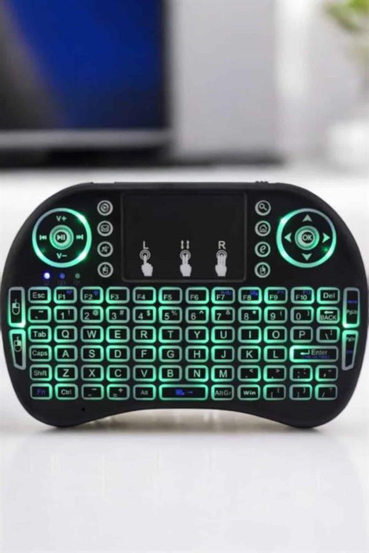 teknodayım TV Uyumlu Mini Klavye Q Klavye Işıklı Tüm Cihazlara Uyumlu