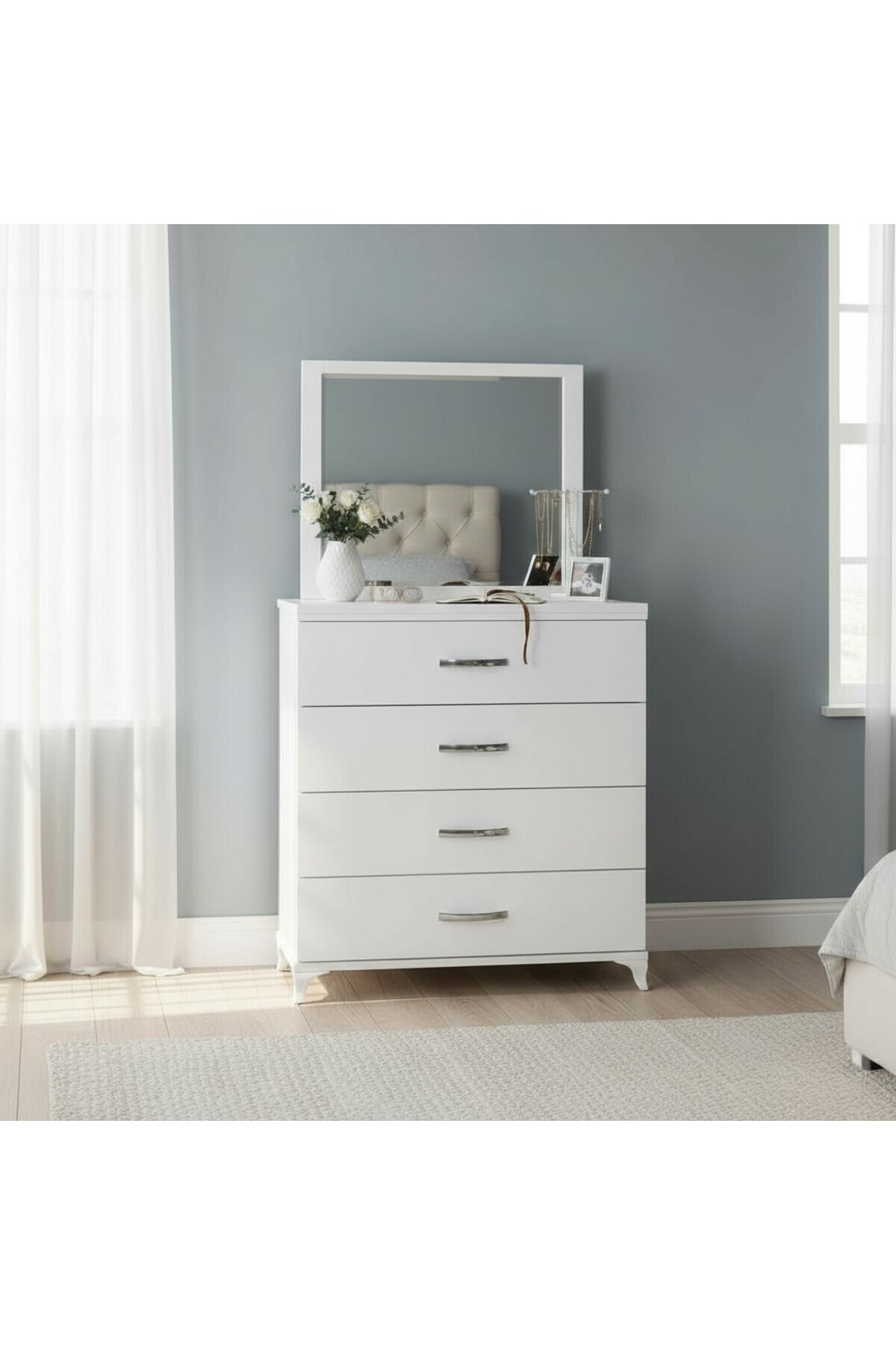 Numa MARCO AYNALI ŞİFONYER 65X135 4 ÇEKMECELİ/AYNALI