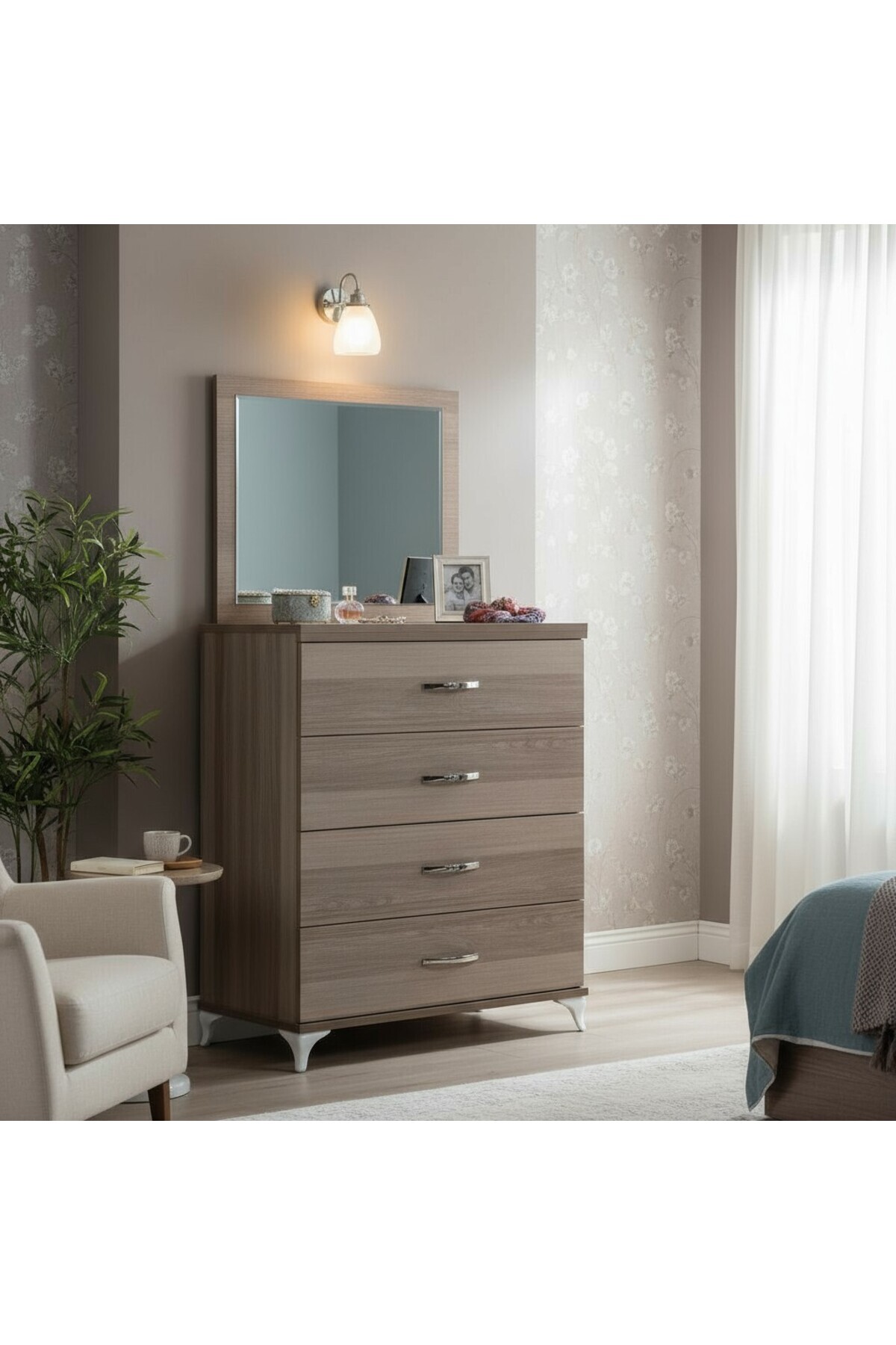 Numa MARCO AYNALI ŞİFONYER 65X135 4 ÇEKMECELİ/AYNALI