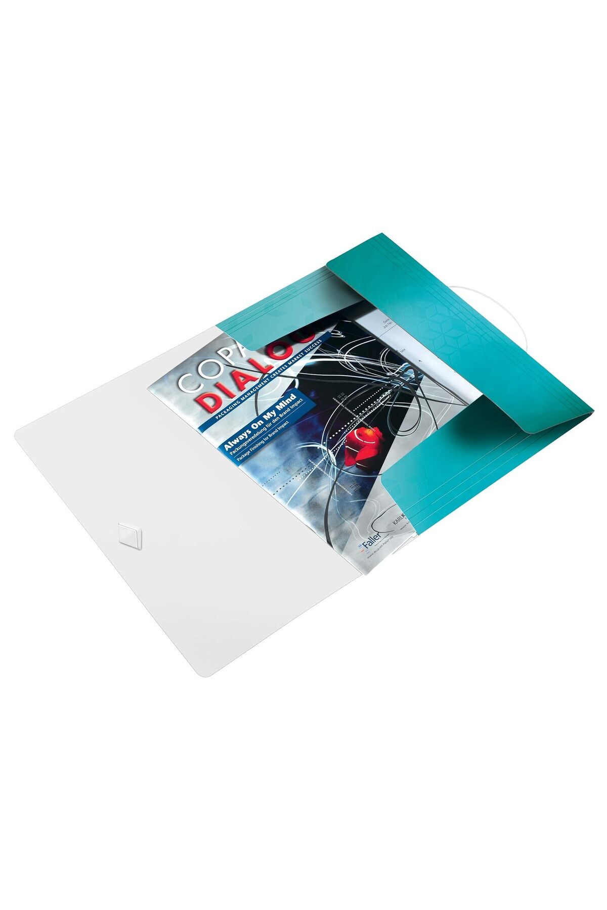 Shop a Way 45990051 WOW A4 İnce Lastikli 3 Katlı Dosya Metalik Buz Mavisi 150 Sayfa Kapasiteli