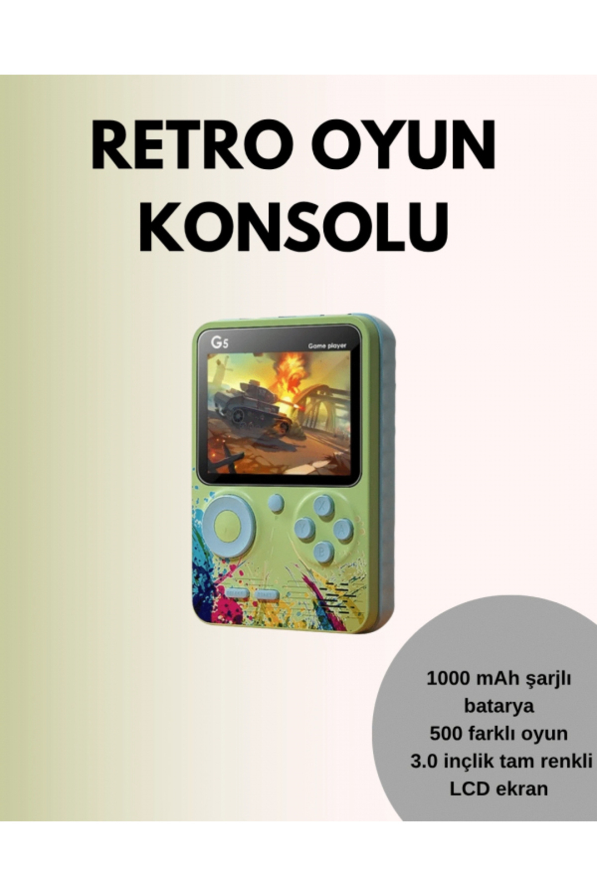 SELFBUYSELL Tv Bağlantılı 500 Oyunlu Mini Gameboy Konsol