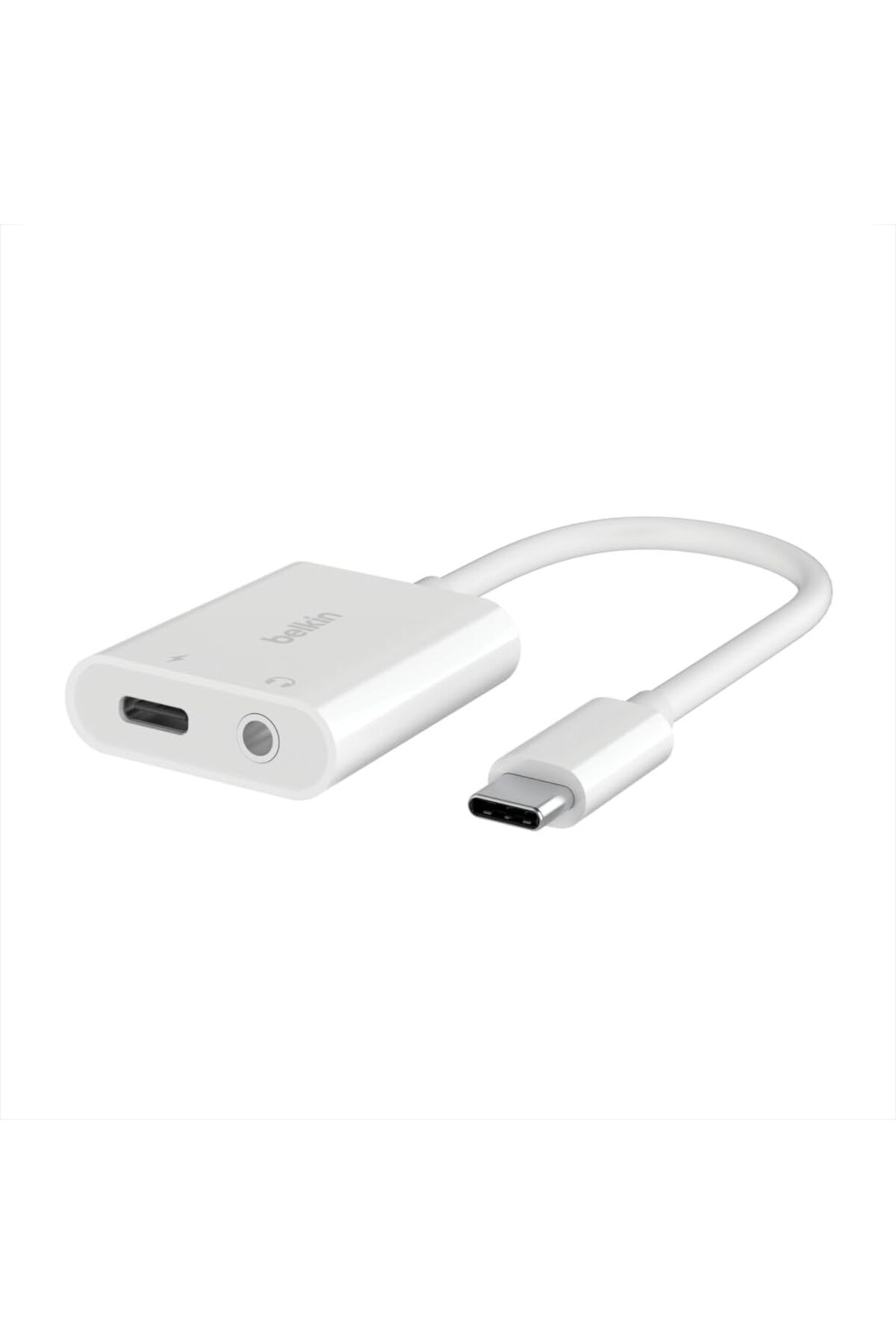 Hype Store Belkin RockStar™ 3,5 mm Ses + USB-C® Şarj Adaptörü, USB-C 60W Güç Dağıtımlı Kulaklık Adaptörü iPhone