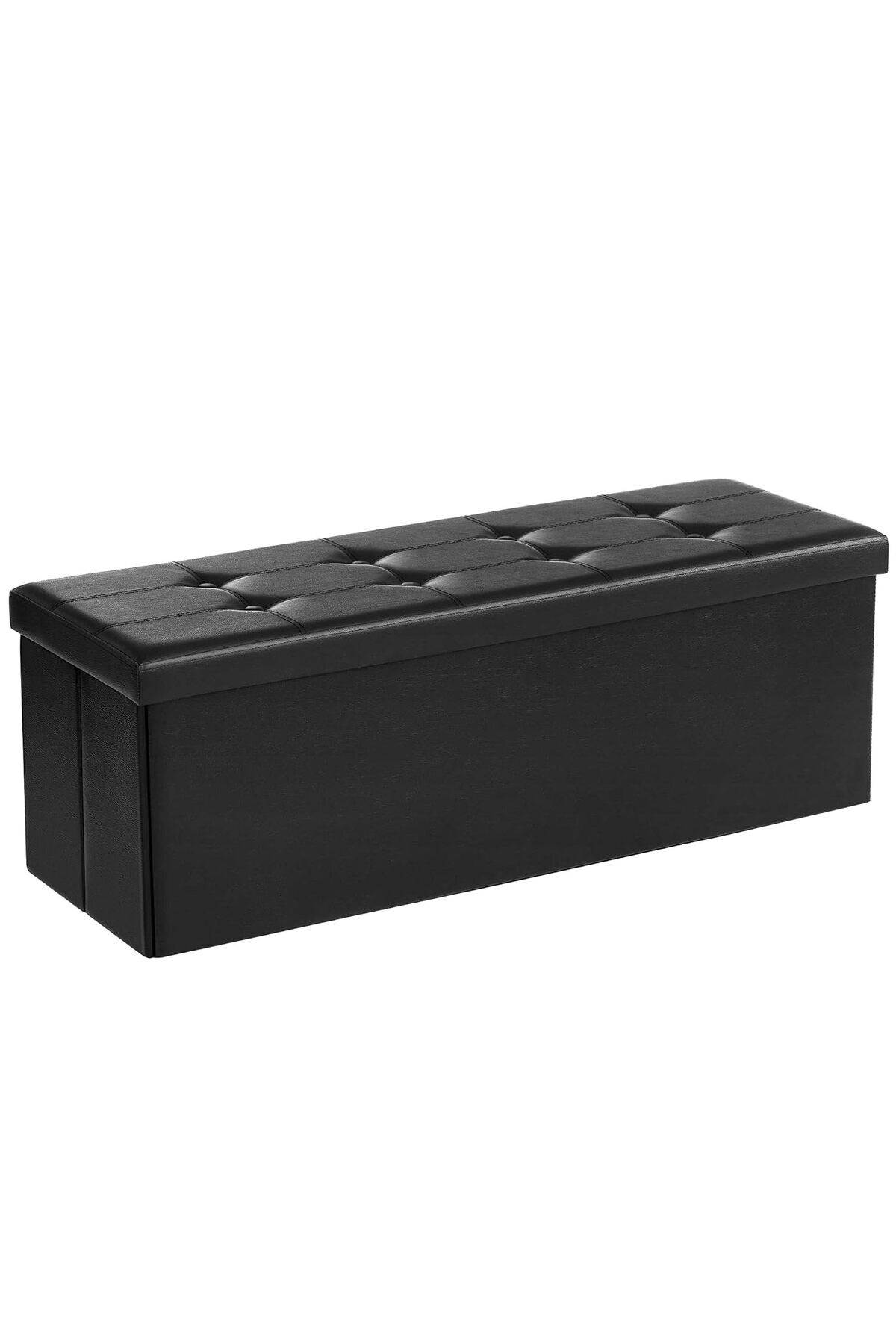 Delixa SONGMICS Tabure, 120 Litre, Saklama Kutusu, Ayak Taburesi, Katlanabilir, 300 Kg Taşıma Kapasitesi, S