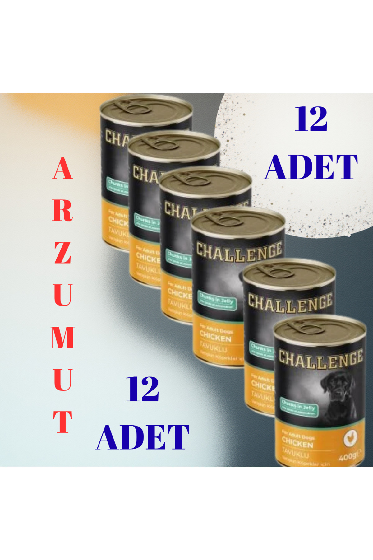 Challenge Tavuklu Yetişkin Köpek Konservesi 400 gr x 12 Adet