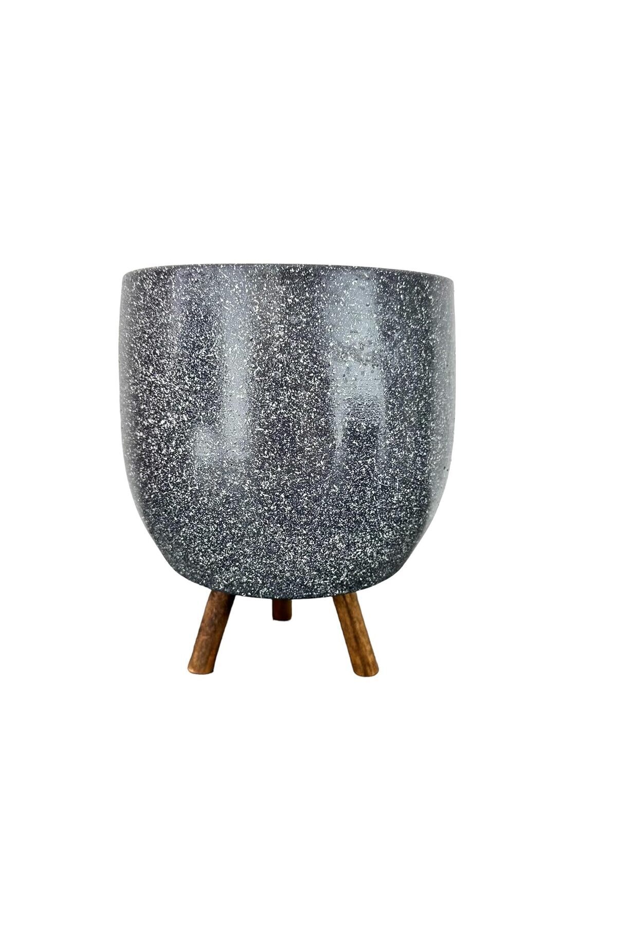 Hype Store Bitki Tasarımı Ev Dekorasyon Aksesuar Gri Granit Toprak Saksı Saksılık Salon Çiçeklik 3 Ayaklı - 19