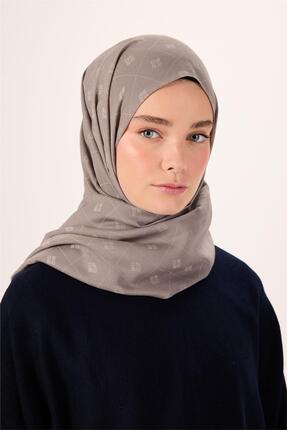 Silk Home Pamuk Polyester Liva Şal Açık Gri Desenli Tok Duruşlu 90x200