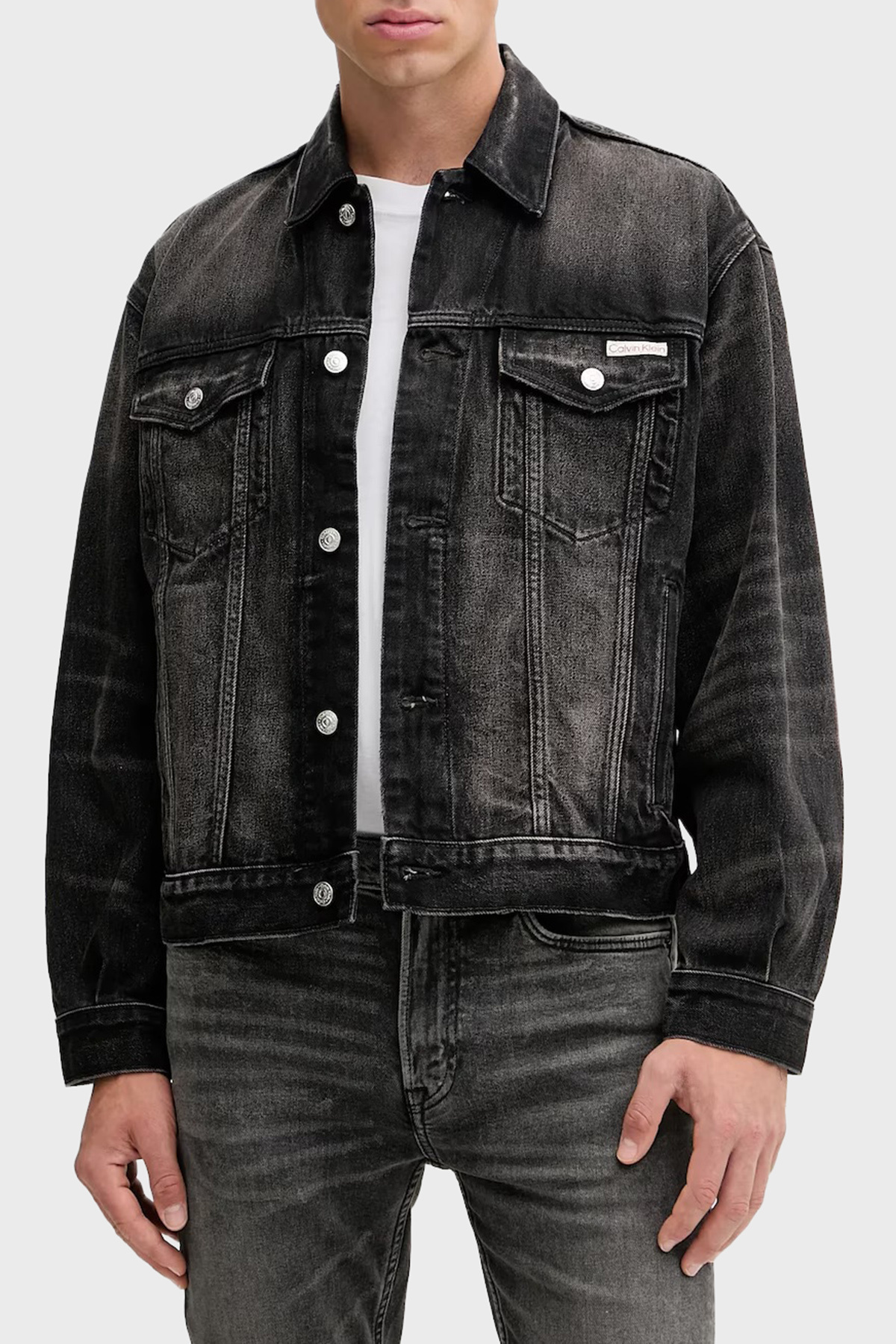 کلوین کلاین کاپشن جین دکمه‌دار نخی LV04RD707G01G کاپشن جین مردانه LV04RD707G 01G