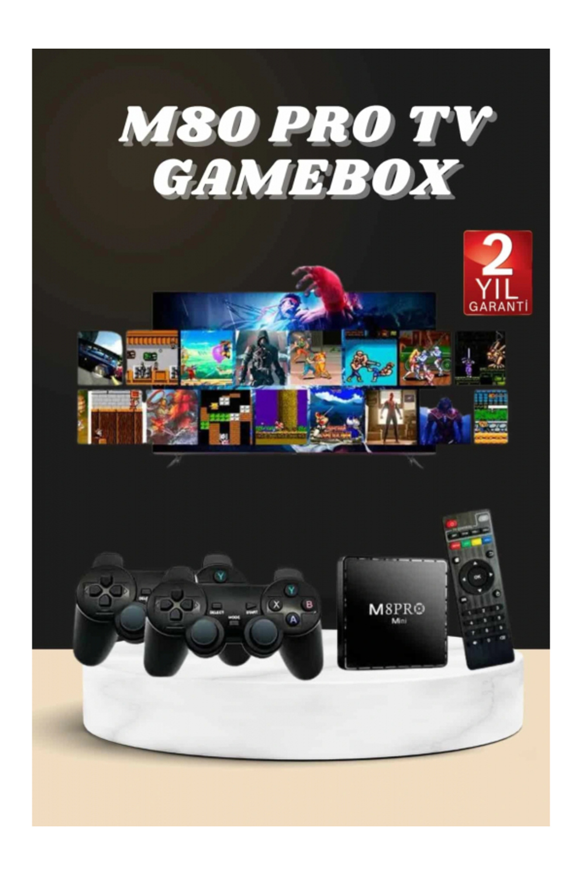 SELFBUYSELL Android Tv Box 2.4g 10k Ultra Hd 2gb Ram 64gb Hafıza 10000 Retro Oyunlu Konsol Game Stick M8 Pro