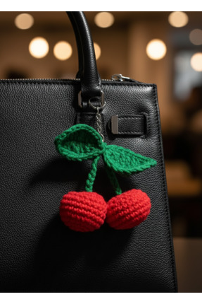 ADeN Accessories & Punch Amigurumi Kiraz Anahtarlık | Çanta Süsü| Dikiz Aynas...