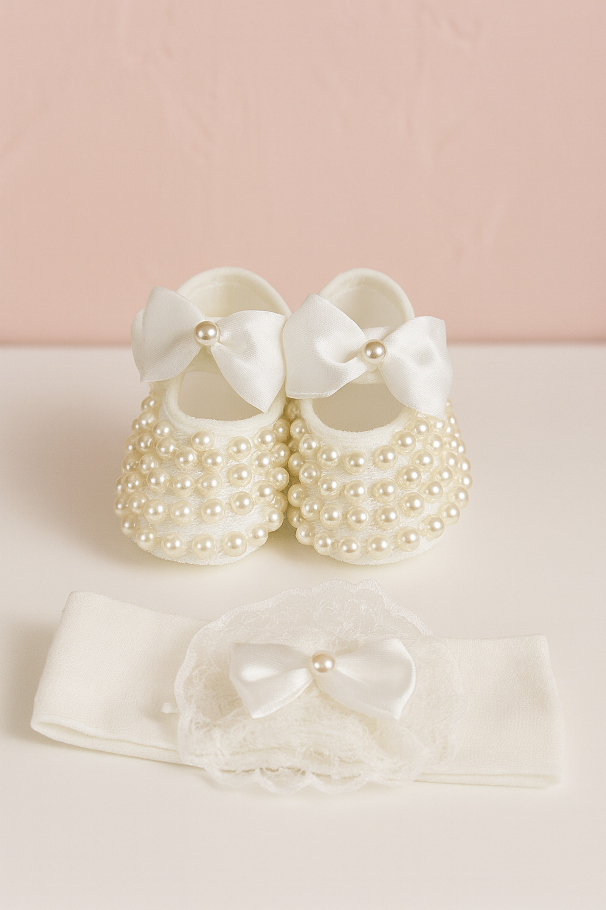 مجموعة أحذية أطفال فاخرة مزينة باللؤلؤ - طقم باندا...