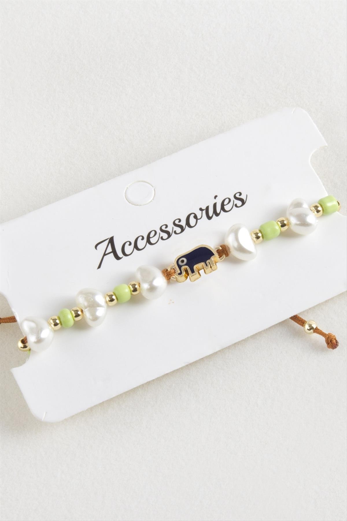 fantastik store Fil Boncuk İnci Makrome İp Bileklik