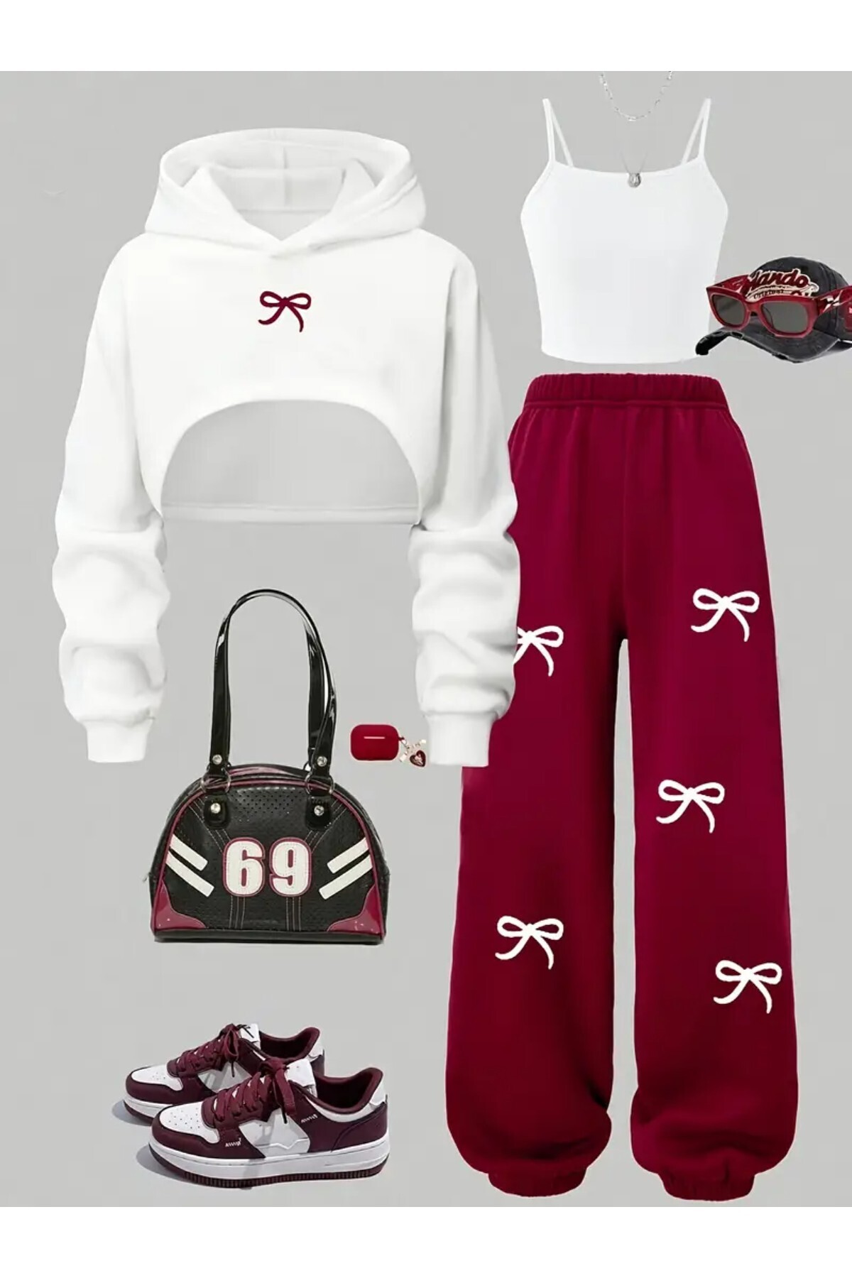 طقم رياضي للأطفال مطبوع مكون من بغطاء رأس قطع بأكم...