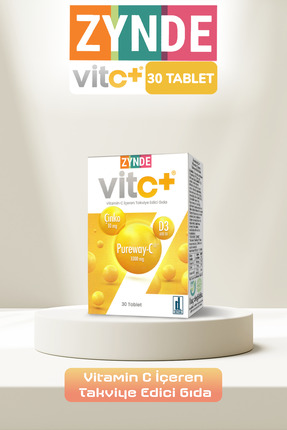 zynde Vit C+ Vitamin C İçeren Takviye Edici Gıda 30 Tablet