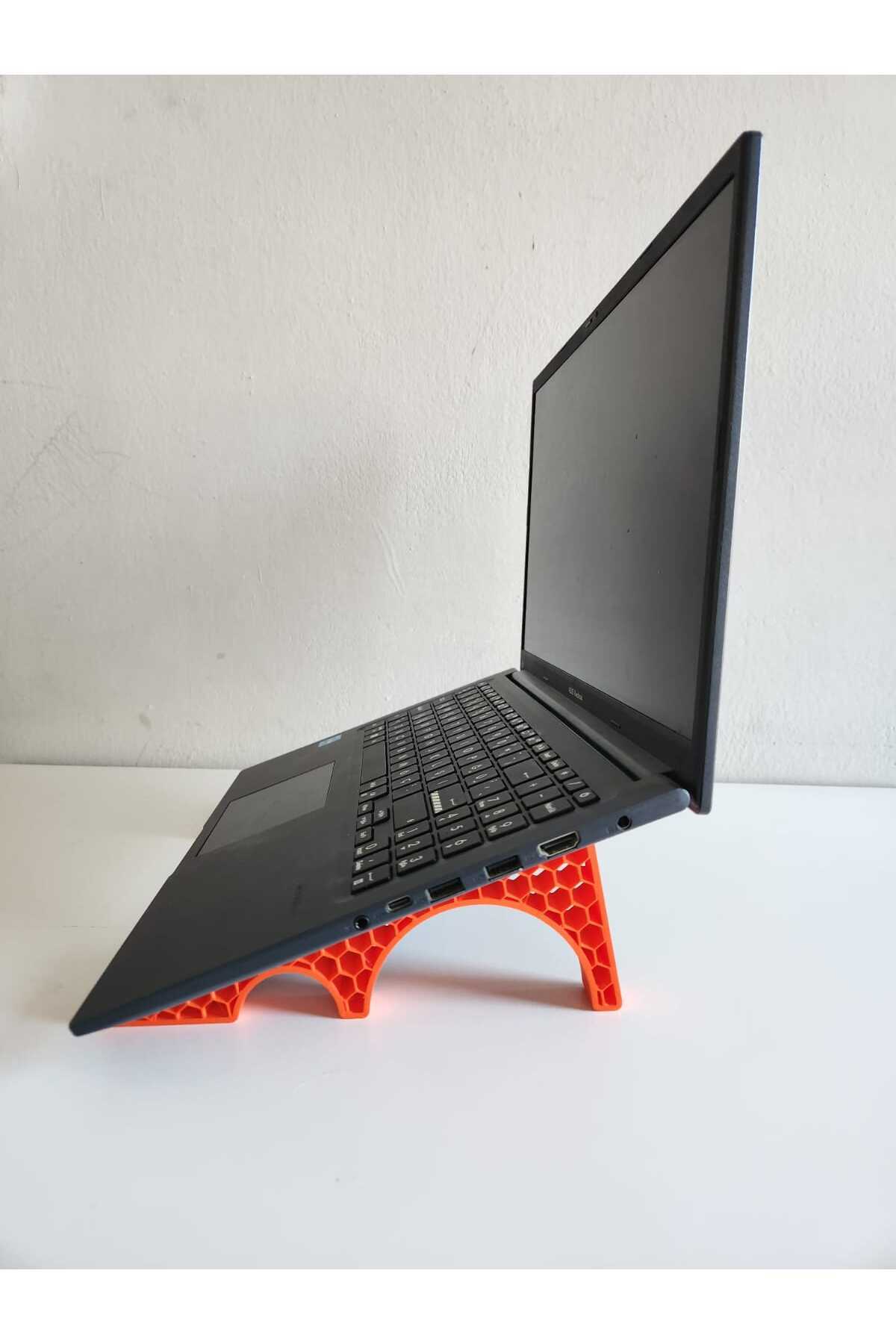 Lizard Katlanabilir Laptop Standı Petek Desenli Turuncu | Taşınabilir Laptop Sehpası Ofis ve Ev Kullanımı