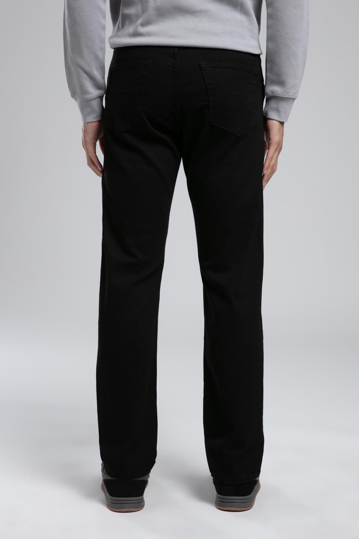 Lee Cooper  Ricky Yüksek Bel Düz Kesim Düz Paça Siyah Erkek Jean Pantolon - Görsel 3