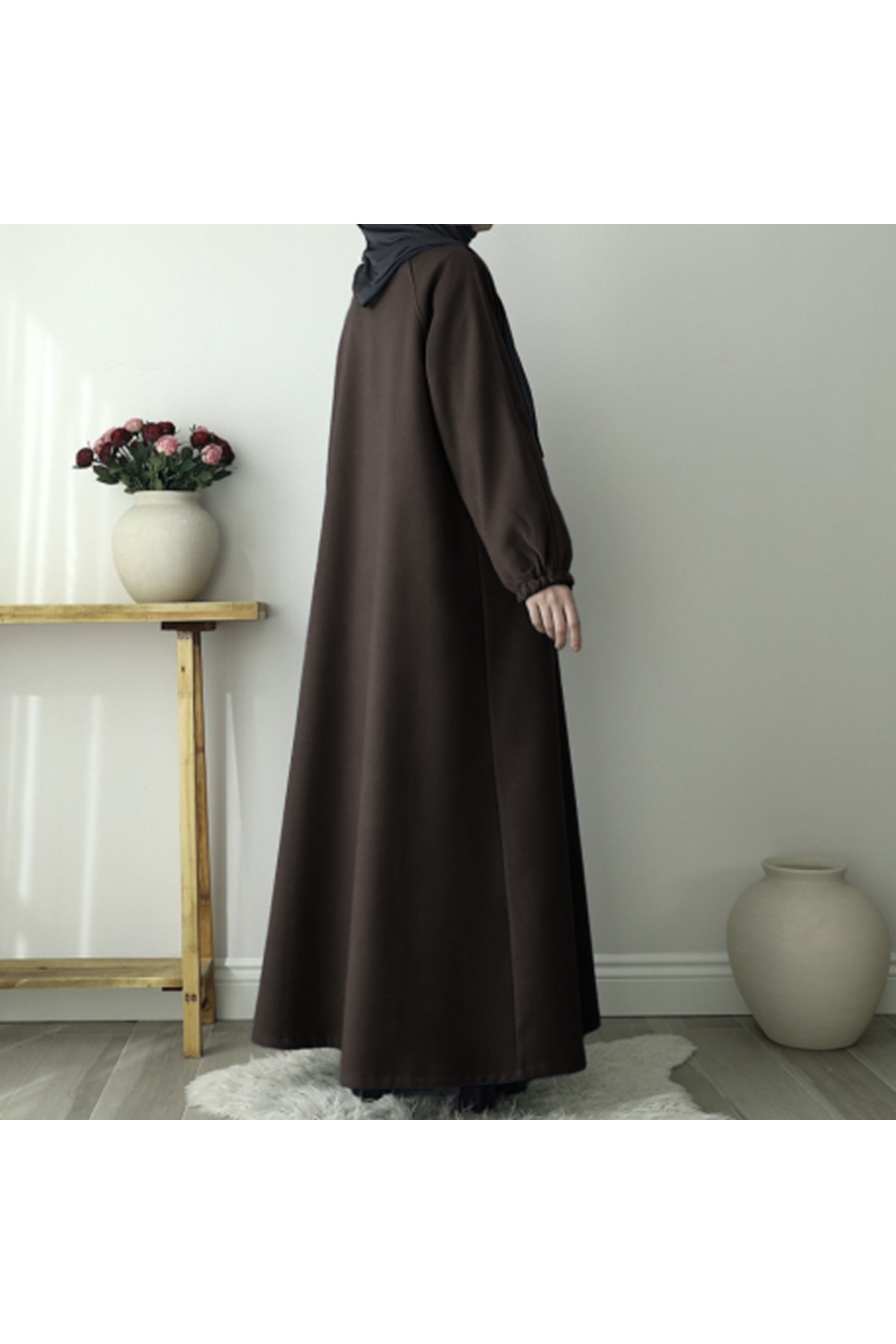 Berel Moda  Tüylenmeme Garantili İthal Astarlı Kaşe Kaban-ACI KAHVE - Görsel 8