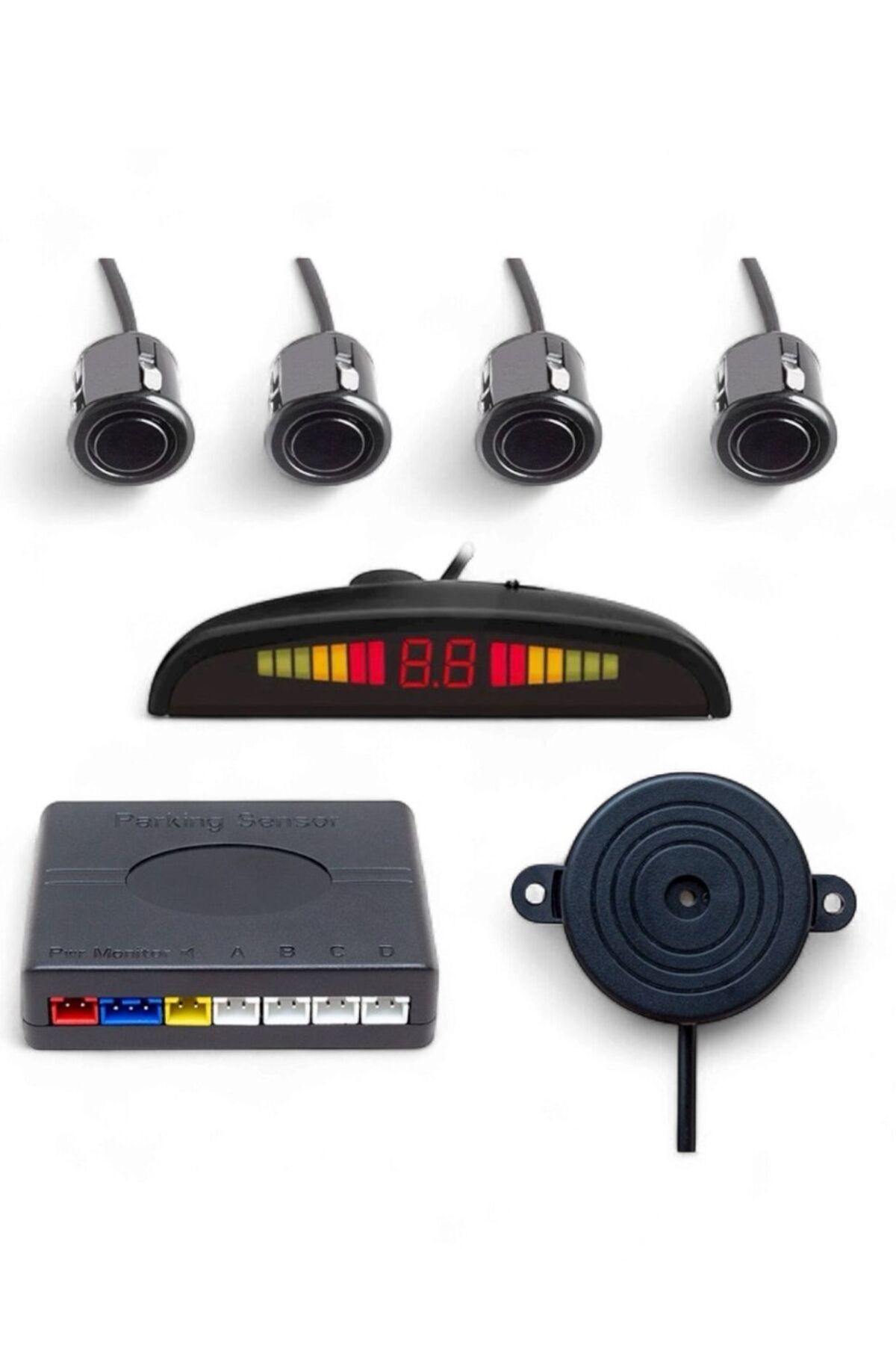 Axe Tools 4 Sensörlü LED Ekranlı Araç Park Sensörü Seti (Sesli ve Görsel Uyarı Sistemli)