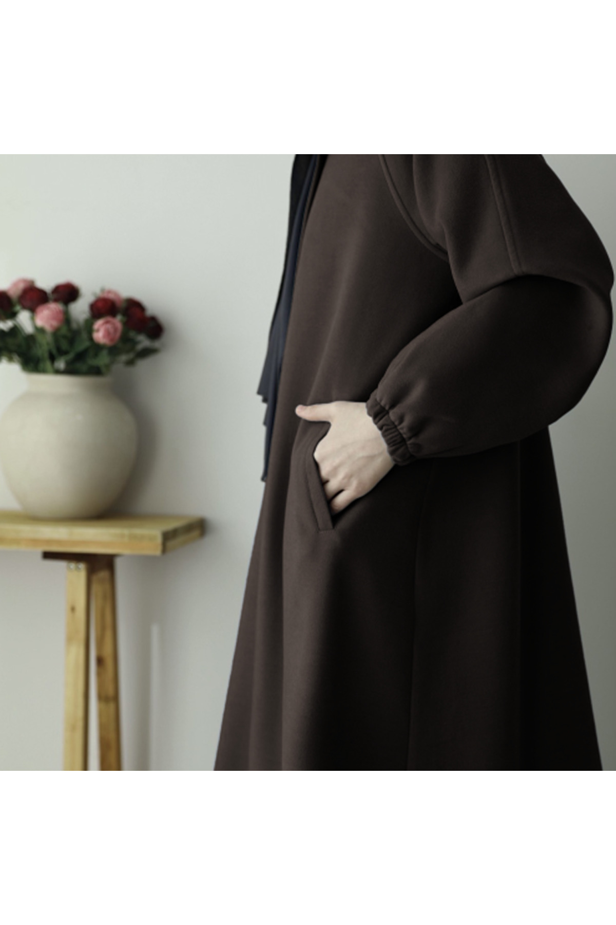 Berel Moda  Tüylenmeme Garantili İthal Astarlı Kaşe Kaban-ACI KAHVE - Görsel 7