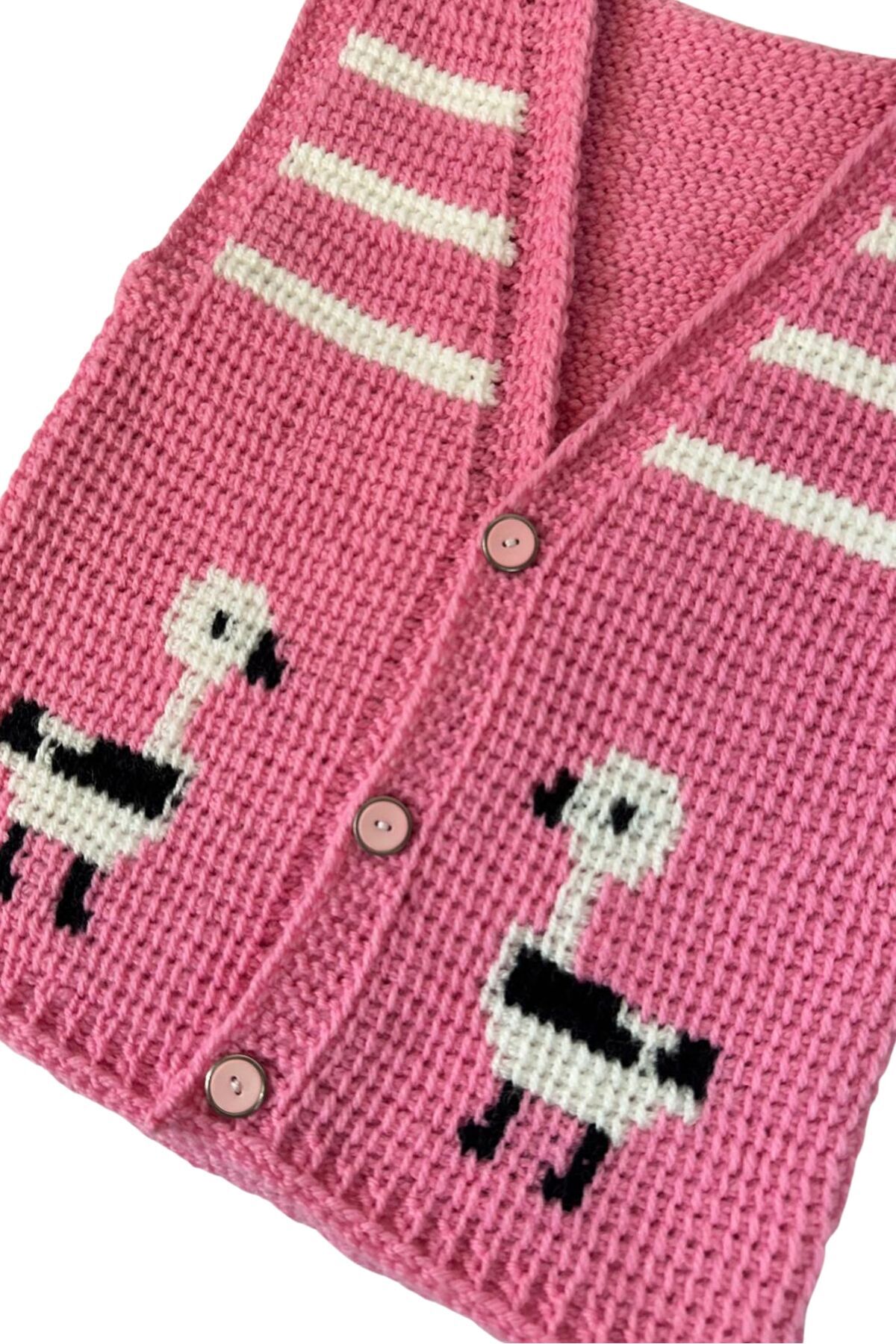 Uretti - Çiğdem 1390 3561 El Örgüsü Ördek Desenli Örgü Yelek /1 - 2 Yaş fotoğrafı 5 (önizleme)