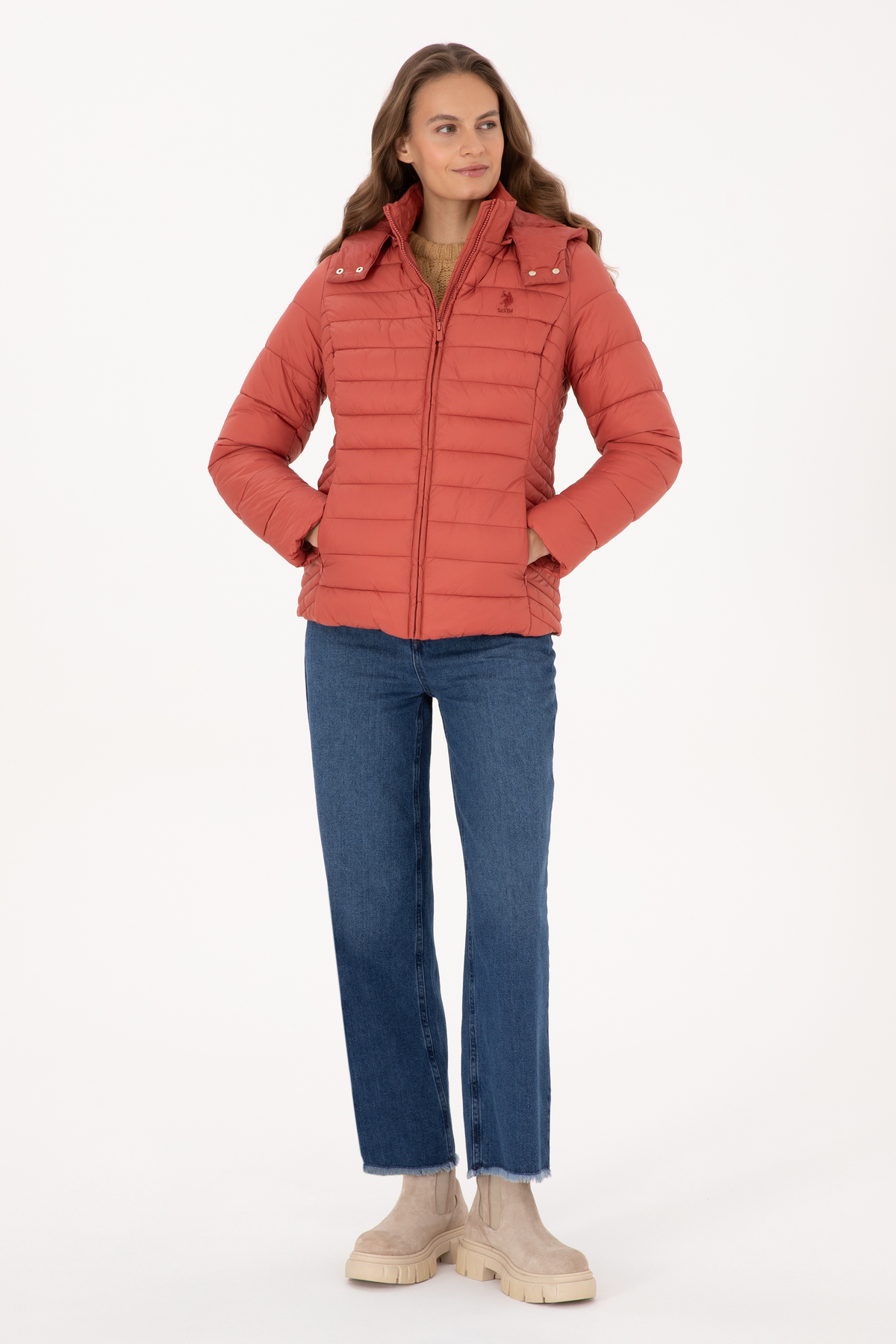 U.S. Polo Assn.  Kadın Gül Kurusu Mont 50307935-VR026 - Görsel 4