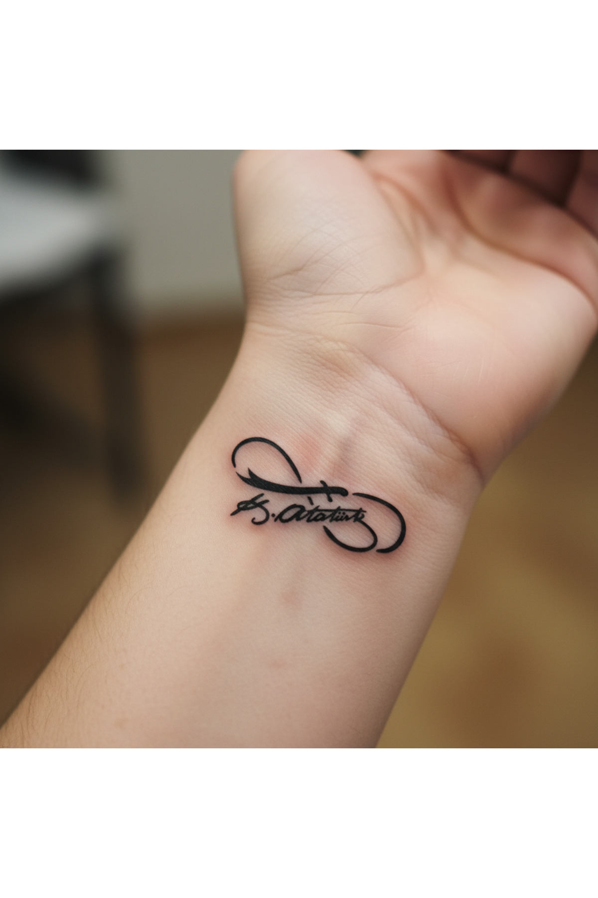 Lavmi Atatürk İmzası-4 Tattoo Geçici Dövme Şablonları Kına Kalıpları - 10 x 5 cm (Kına ve Fırça Dahildir)