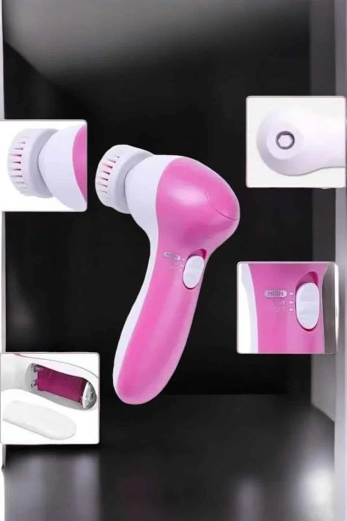 shopwave Taşınabilir Yüz Temizleme Cihazı Masaj, Peeling, Temizlik 5 Başlıklı