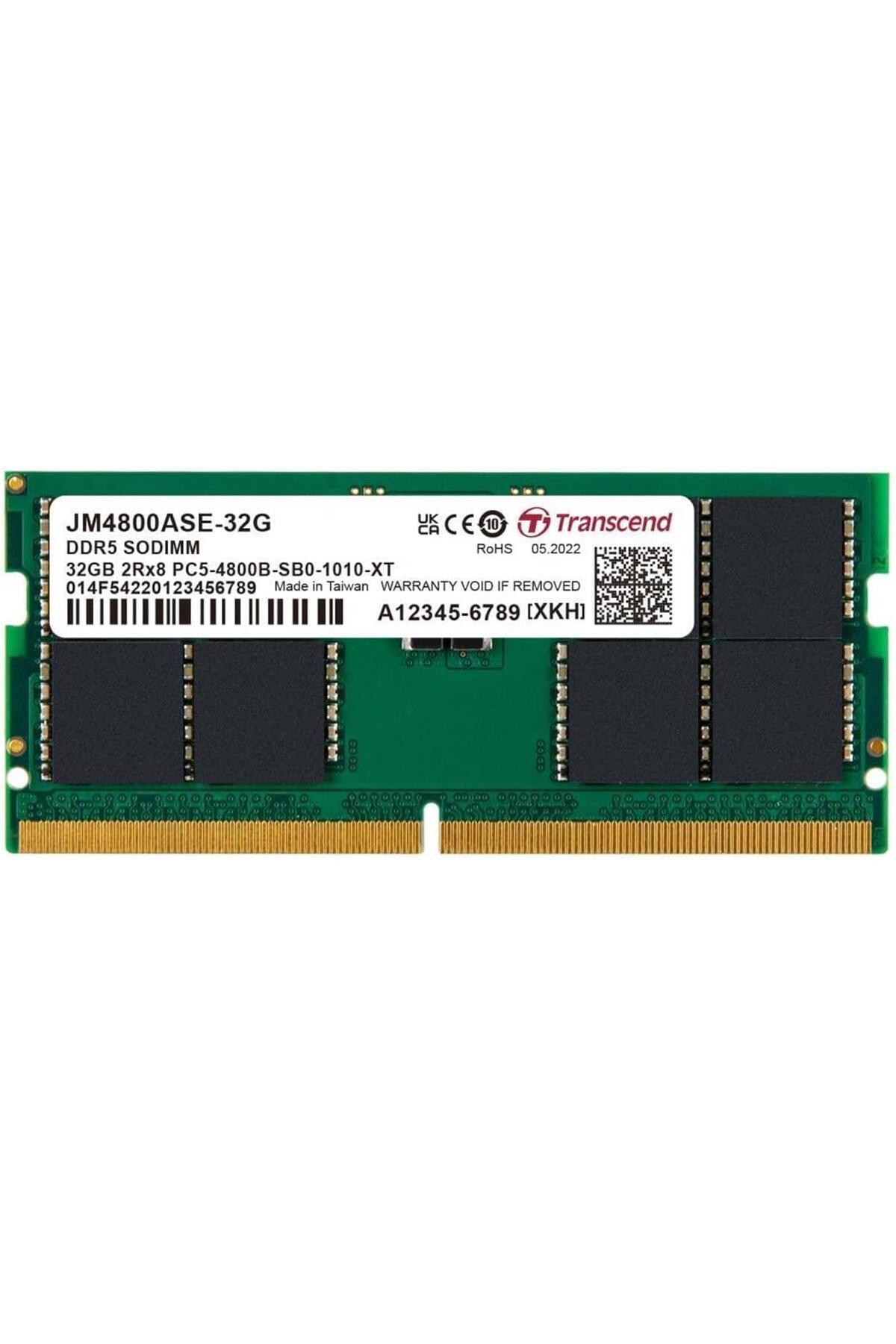 Transcend 32GB(1x32GB) 4800Mhz SODIMM CL40 DDR5 Notebook Ram (JM4800ASE-32G)