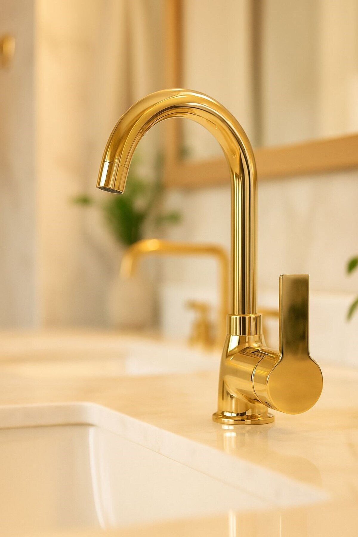 Viosa Gold Delta Lavabo Bataryası 5 Yıl Garantili Musluk