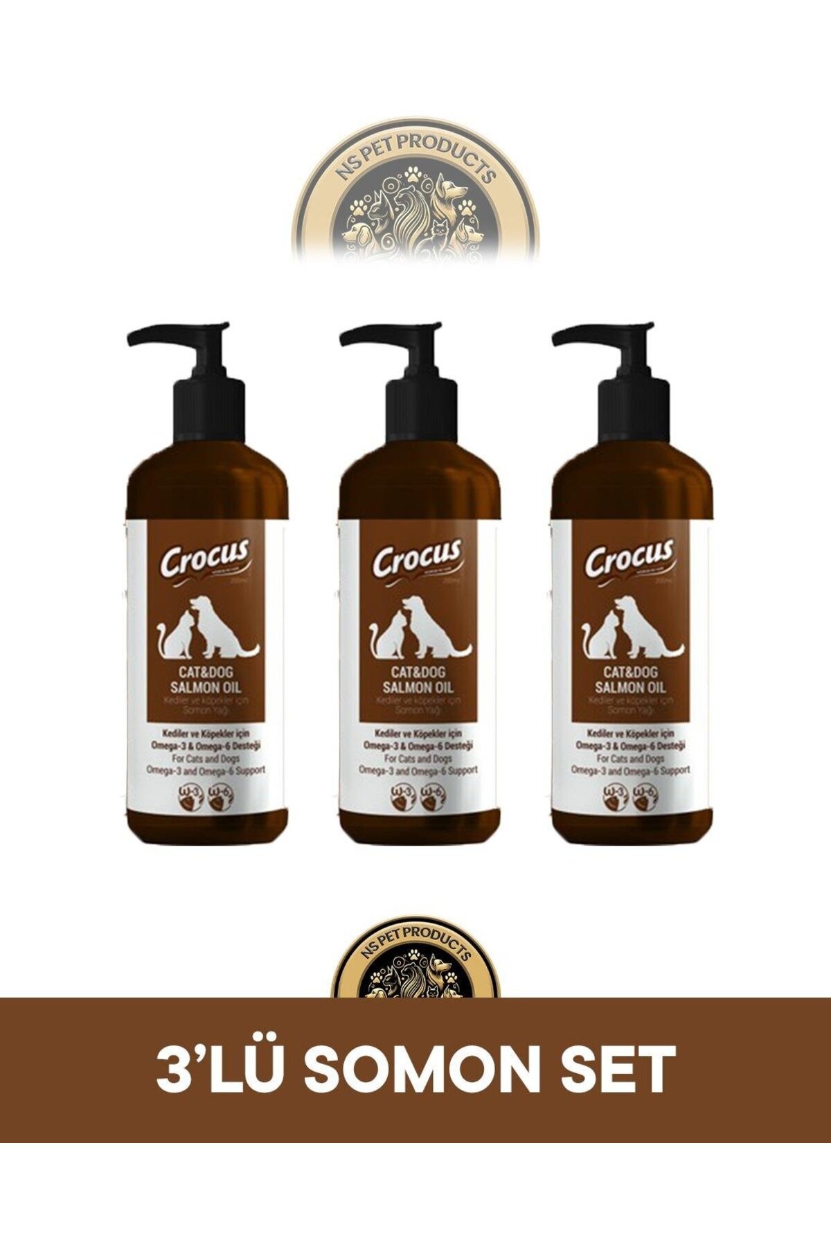 Crocus Kedi Köpek Somon Yağı 3x200 ml