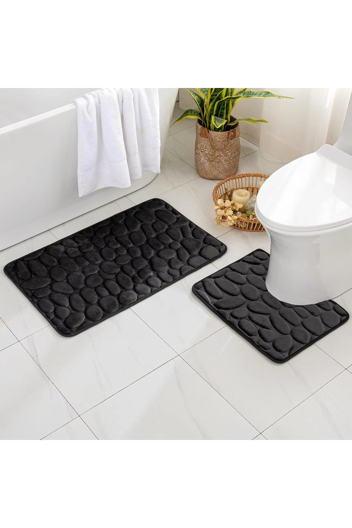 YNT İthalat Kaymaz Hafızalı Köpük Banyo Paspası