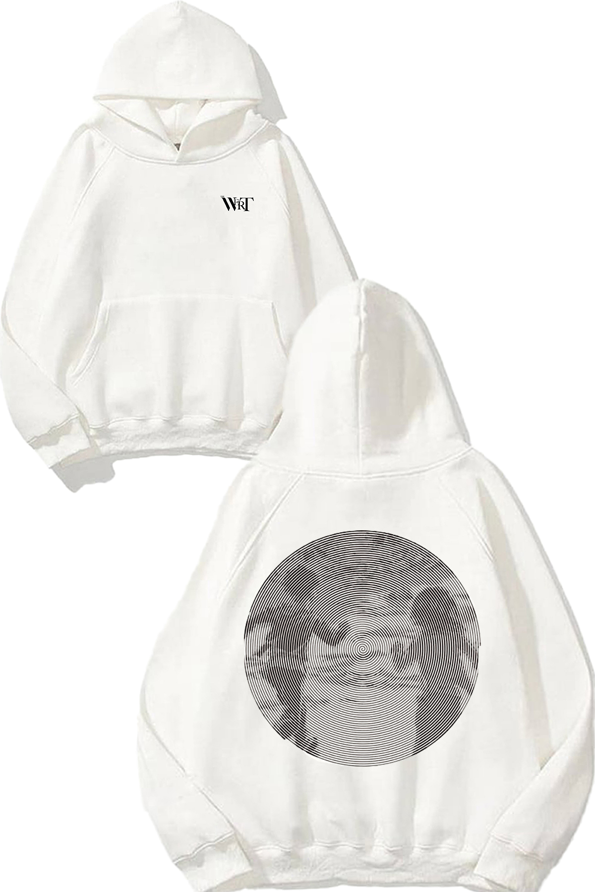 THEWERT Attack on Titan Running Design Back Printed White Hooded Sweatshirt