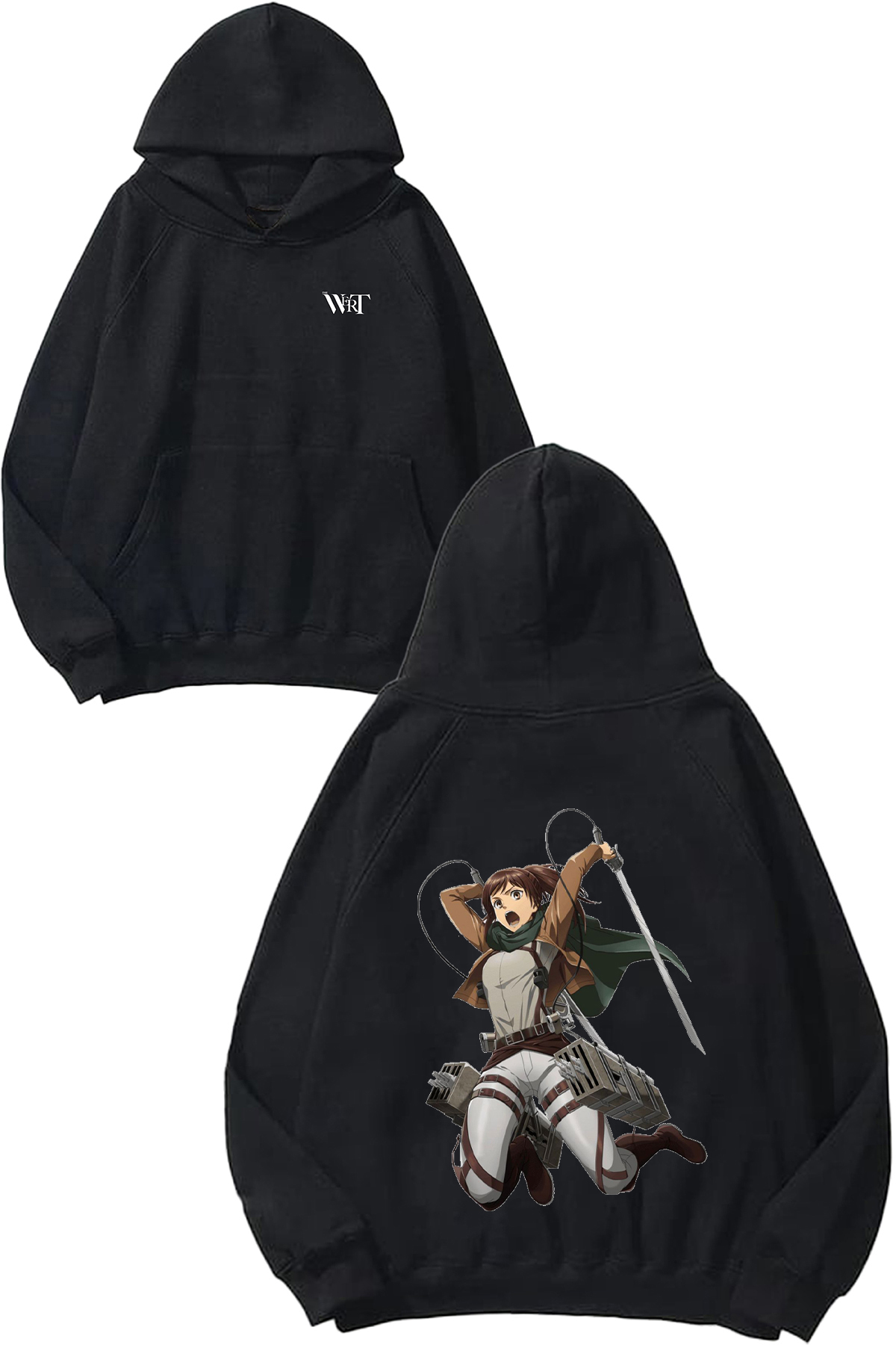 THEWERT Sasha Braus 2 Design Back Printed Black Hooded Sweatshirt