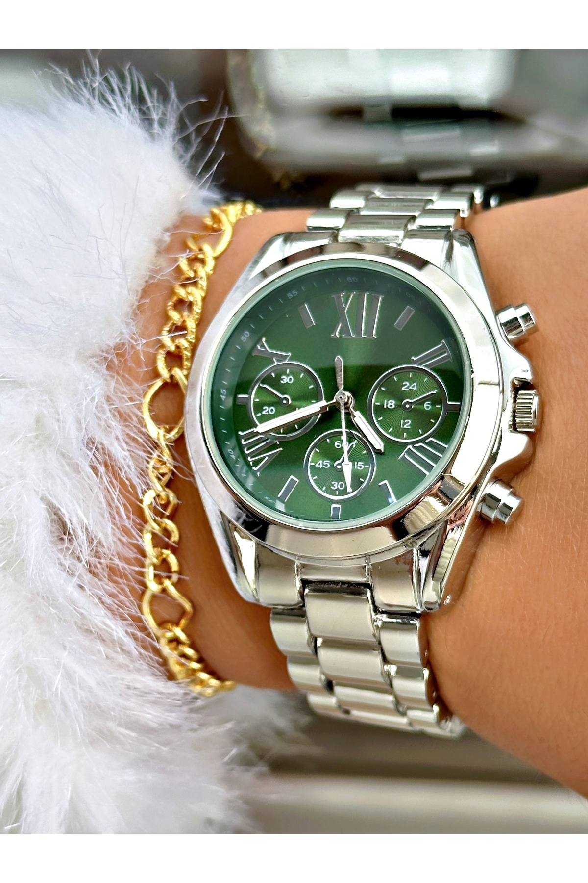 Roman Numerals Luxury Custom Series Metal Band Women Wrist Watch-Bracelet Gift