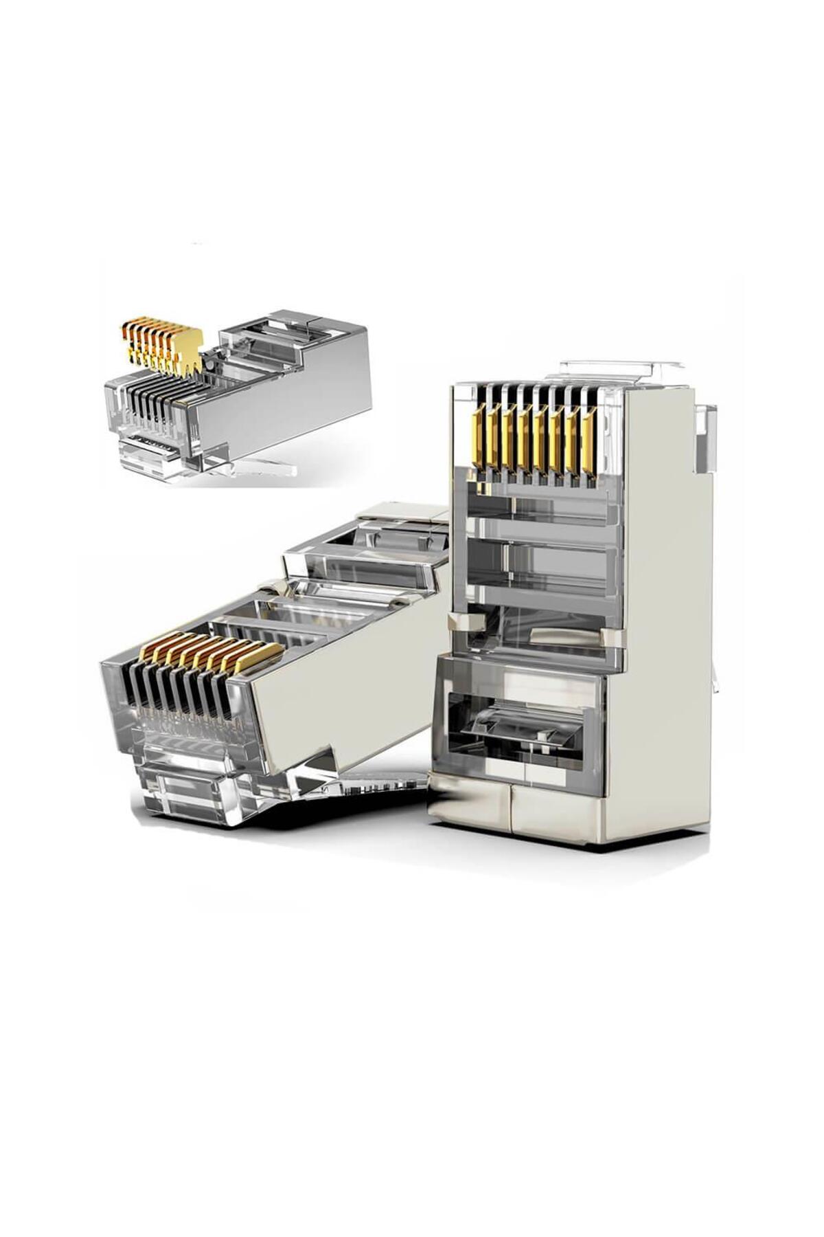 1000 Adet Yeni Nesil Metal 3Micron Gold Plated Cat5Cat6 RJ45 Konnektörü 8P8C Ethernet Kablo Ucu Jack