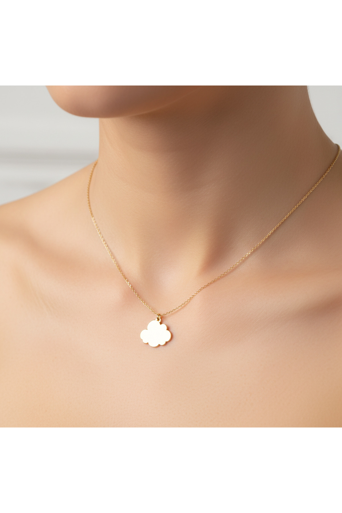 TabiTela 14 ayar altın kolye ucu bulut GM302 0.5 gr