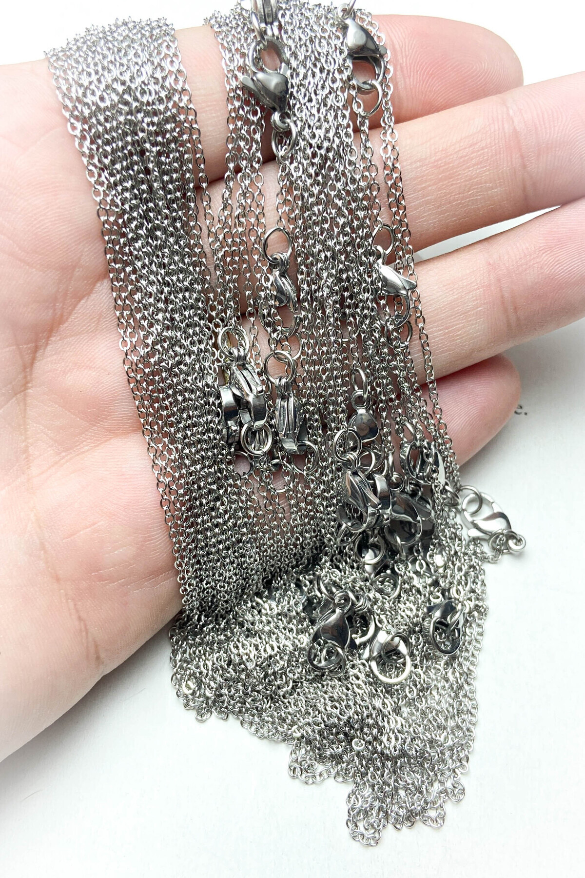 roshel 1 Adet - Toptan SF Zincir Gold Renk Çelik Kolye Zinciri 45 + 5 Cm