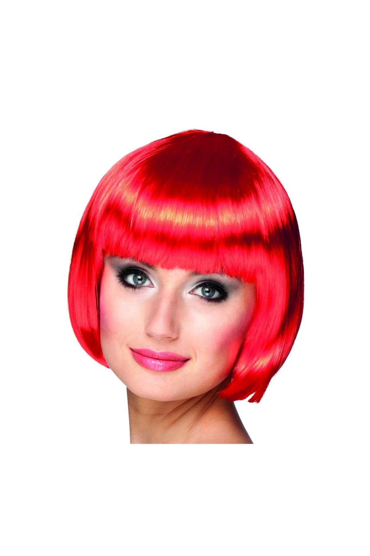 Caddemia Kırmızı Renk Parti Peruğu Küt Saç