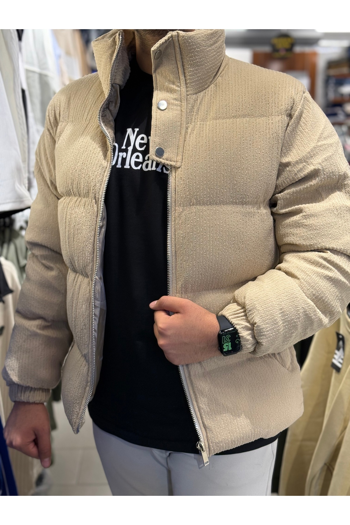 Marakech Ünisex kadife şişme mont sudakavm