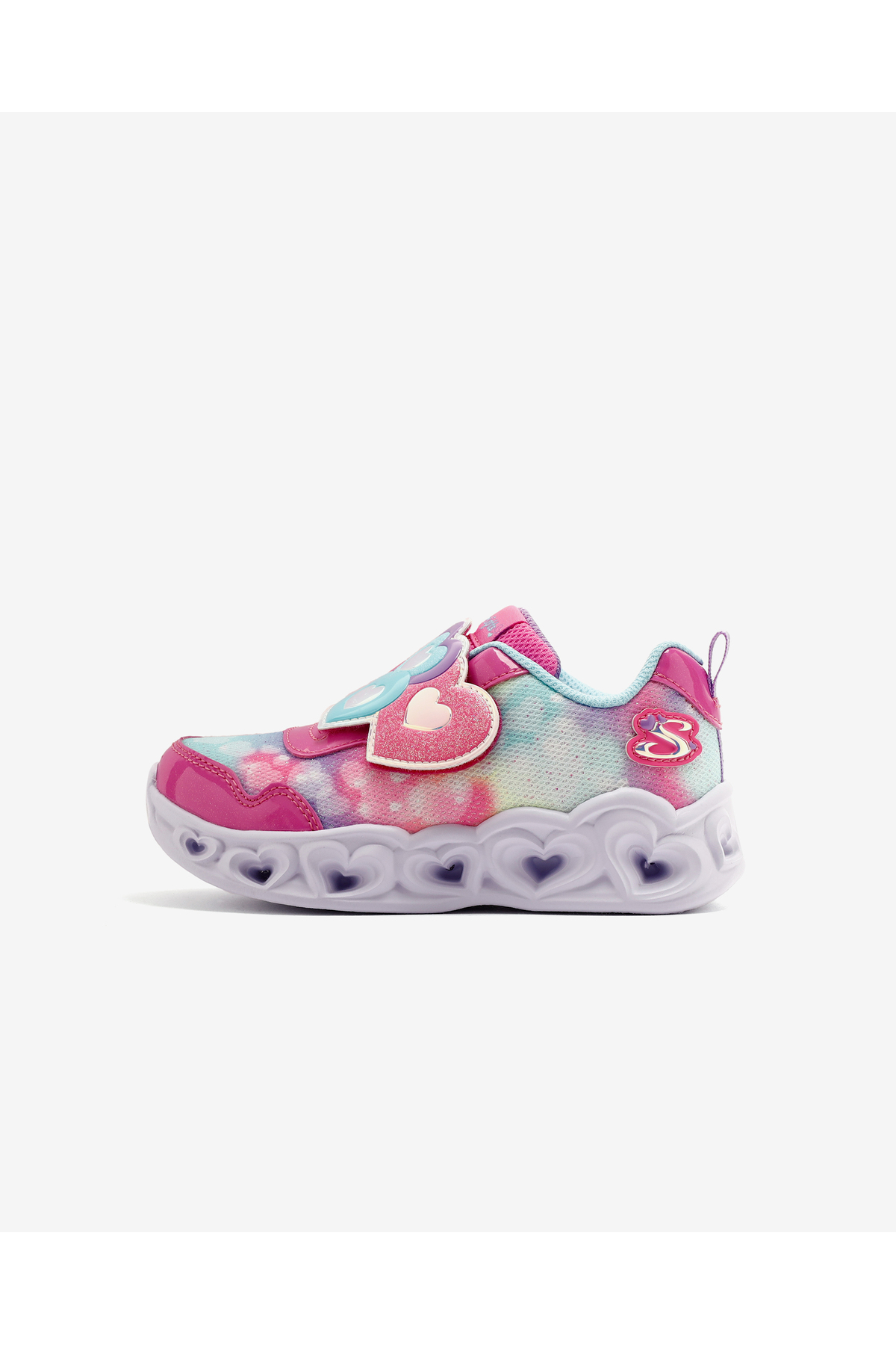 اسکچرز چراغ‌های قلبی - کفش کتانی دخترانه کوچک طرح LOVIN REFLECTION با چراغ‌های صورتی، کد 302693N PKTQ