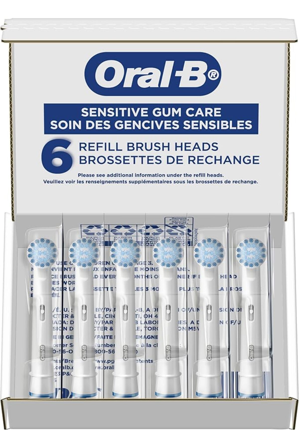 Oral-B Hassas Diş eti Bakımı Elektrikli Diş Fırçası Yedek Fırça Başlıkları, 6 Adet