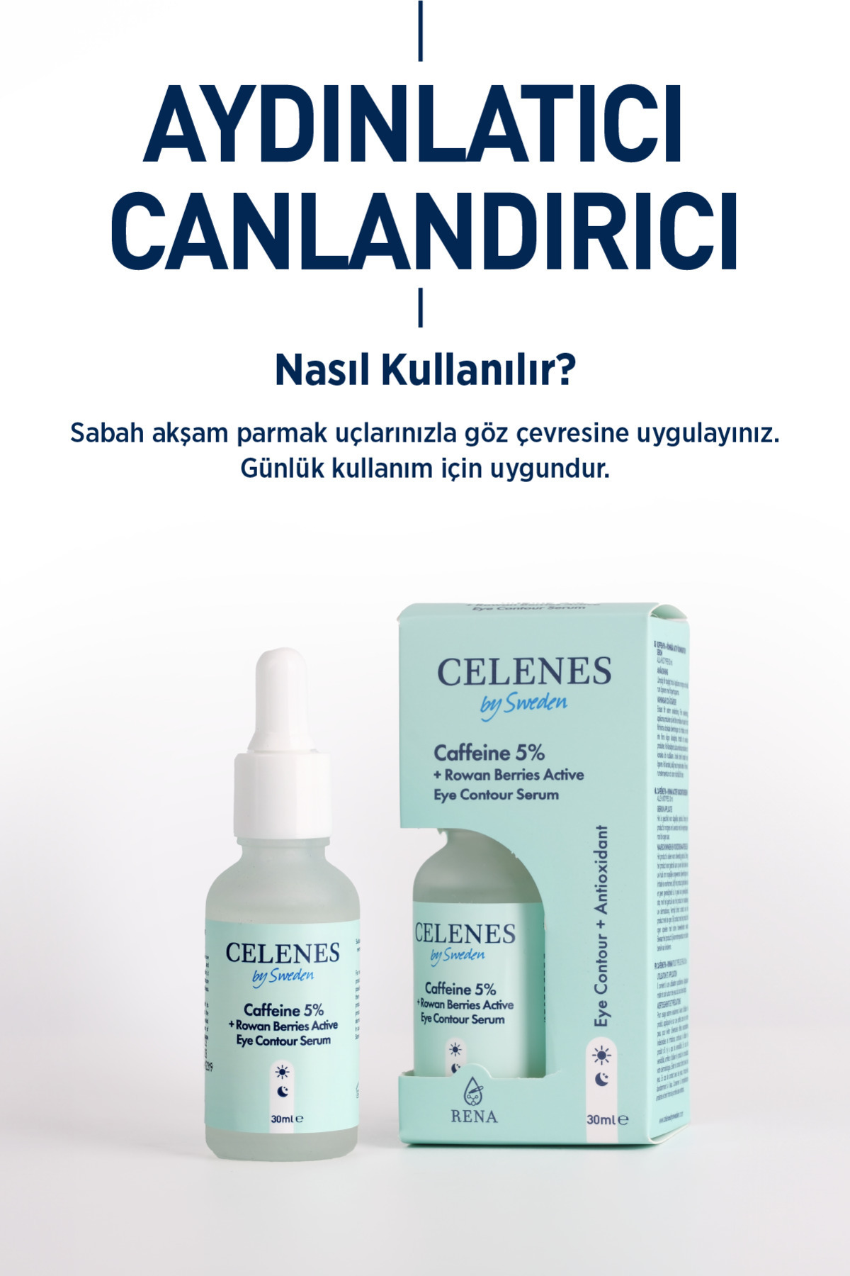 Koyu Halka Karşıtı Rena Caffeine Göz Çevresi Bakım Serumu - Rowan Berry 30 ml — TYCP1BHEKN169052341720673 — تصویر 5 از 6