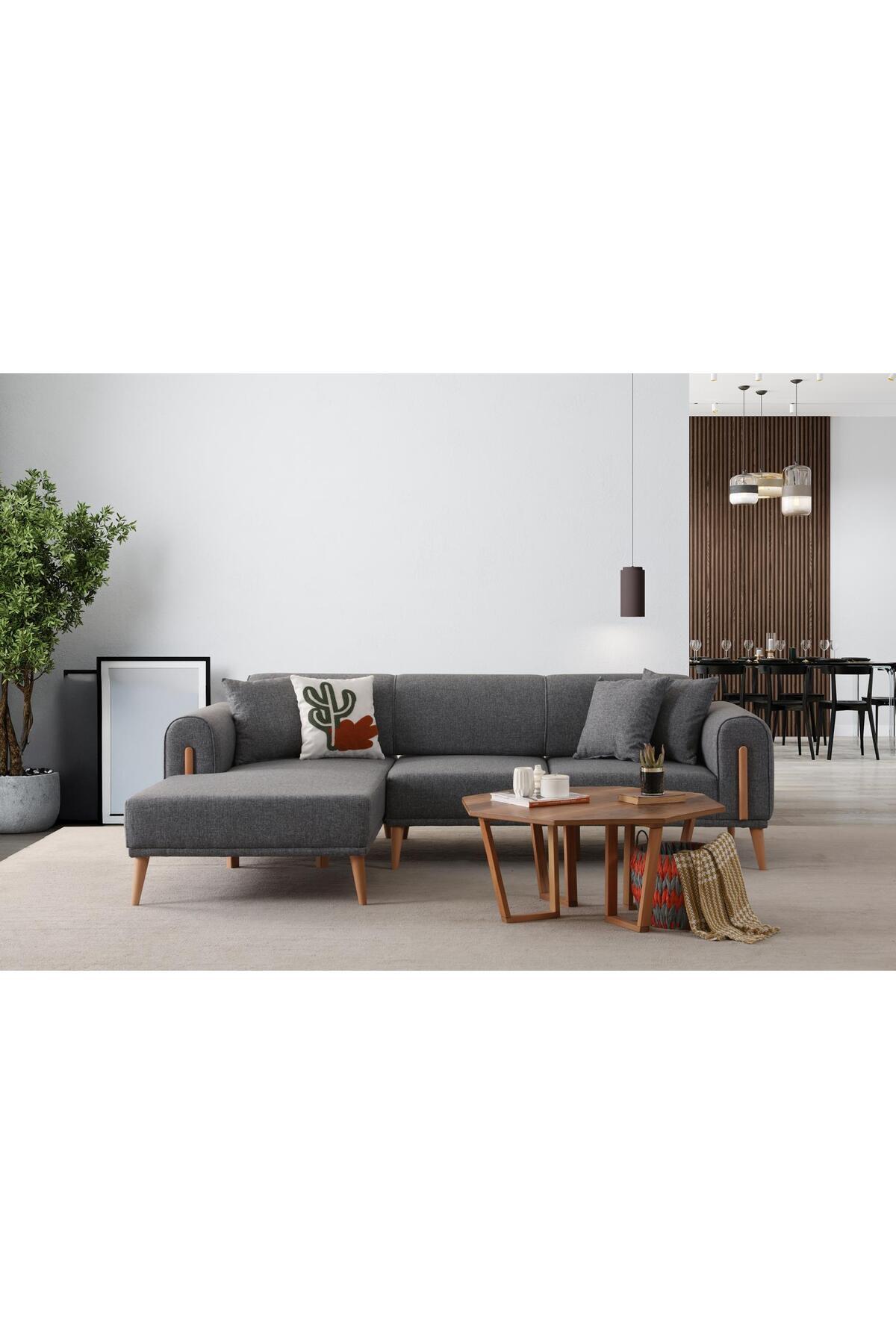 Ak sofa LEON SOL KÖŞE GRİ