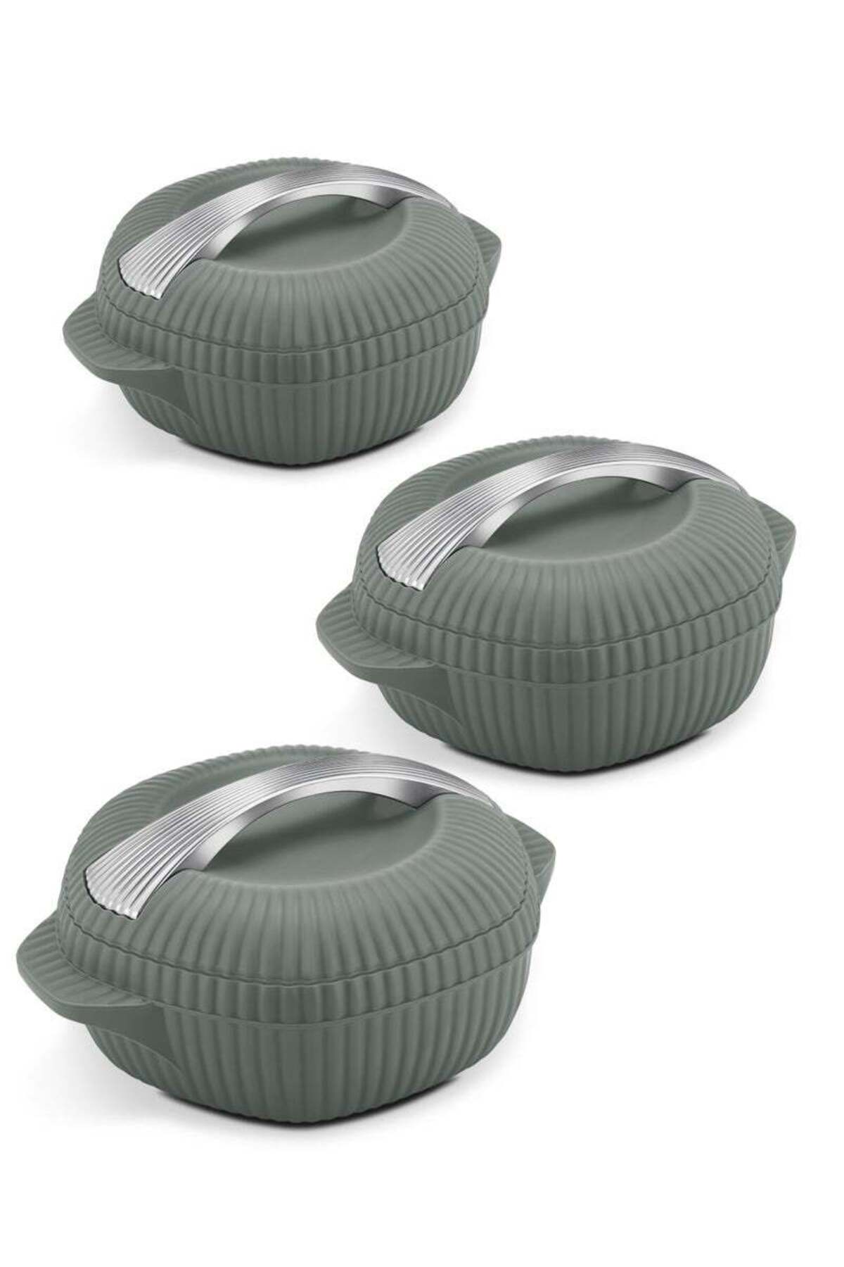 طقم حافظات طعام 3 قطع ببطانة داخلية من الفولاذ الم...