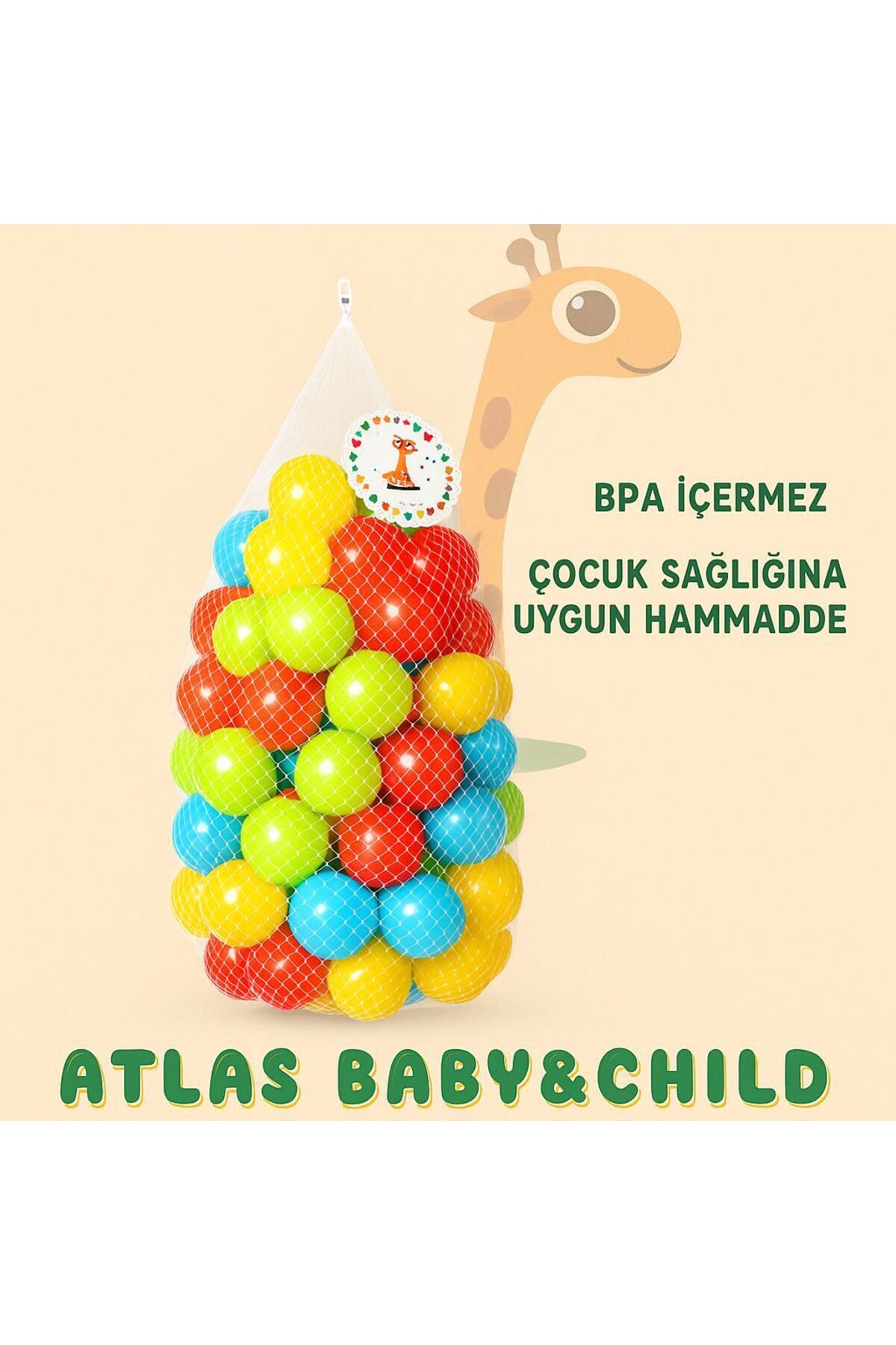 ATLAS BABY&CHILD Renkli Oyun Havuzu Topları 100'LÜ Set 6 cm Çocuk Güvenli Eğlenceli Plastik Toplar fotoğrafı 2 (önizleme)