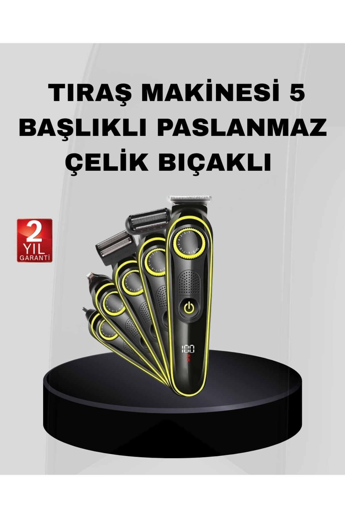 Aspata Store BUĞZ 5’i 1 Arada Şarjlı Erkek Bakım Seti LED Göstergeli ve Suya Dayanıklı